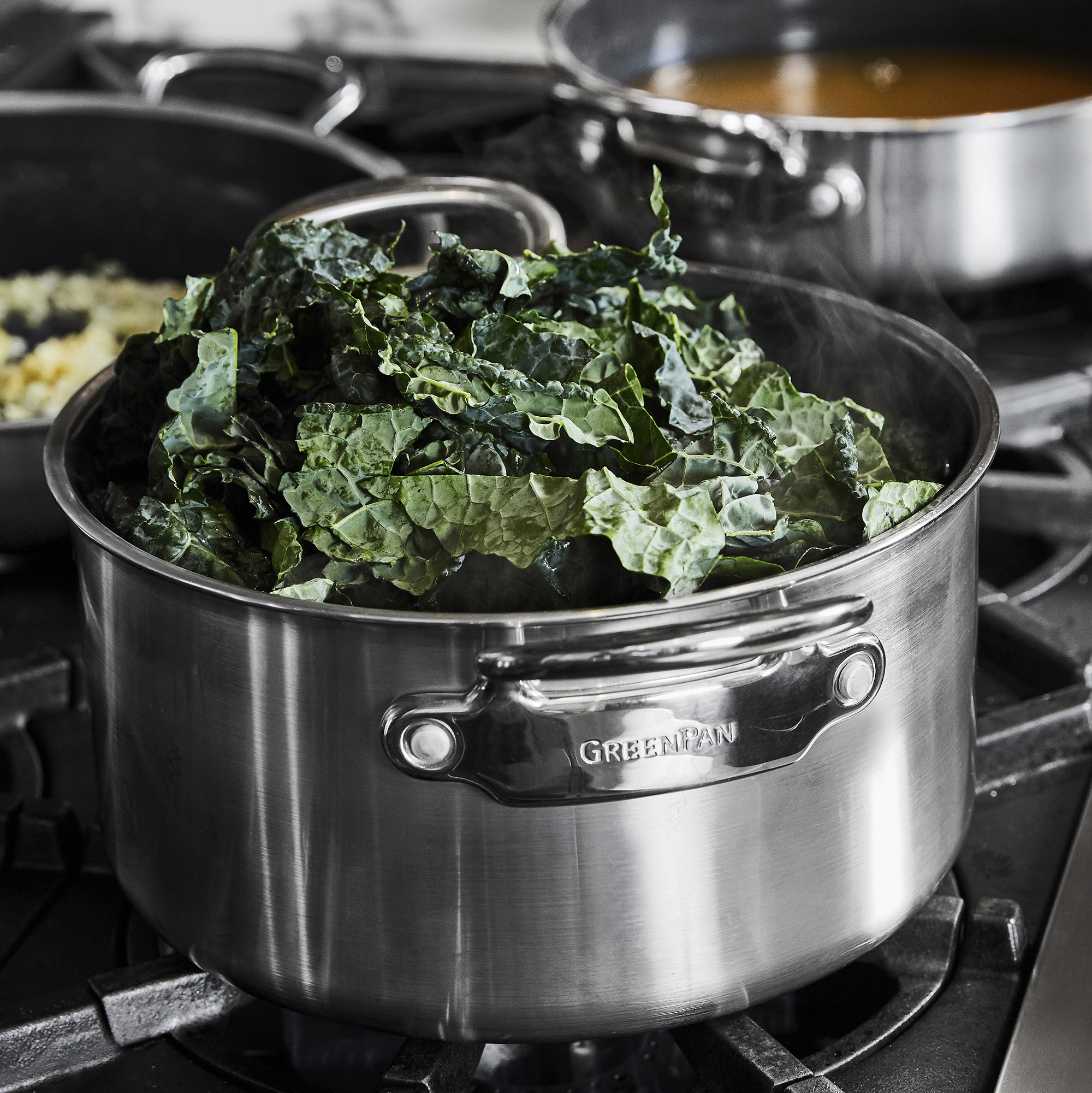 GreenPan™ Premiere Stainless-Steel Ceramic Nonstick 11-Piece Cookware Set