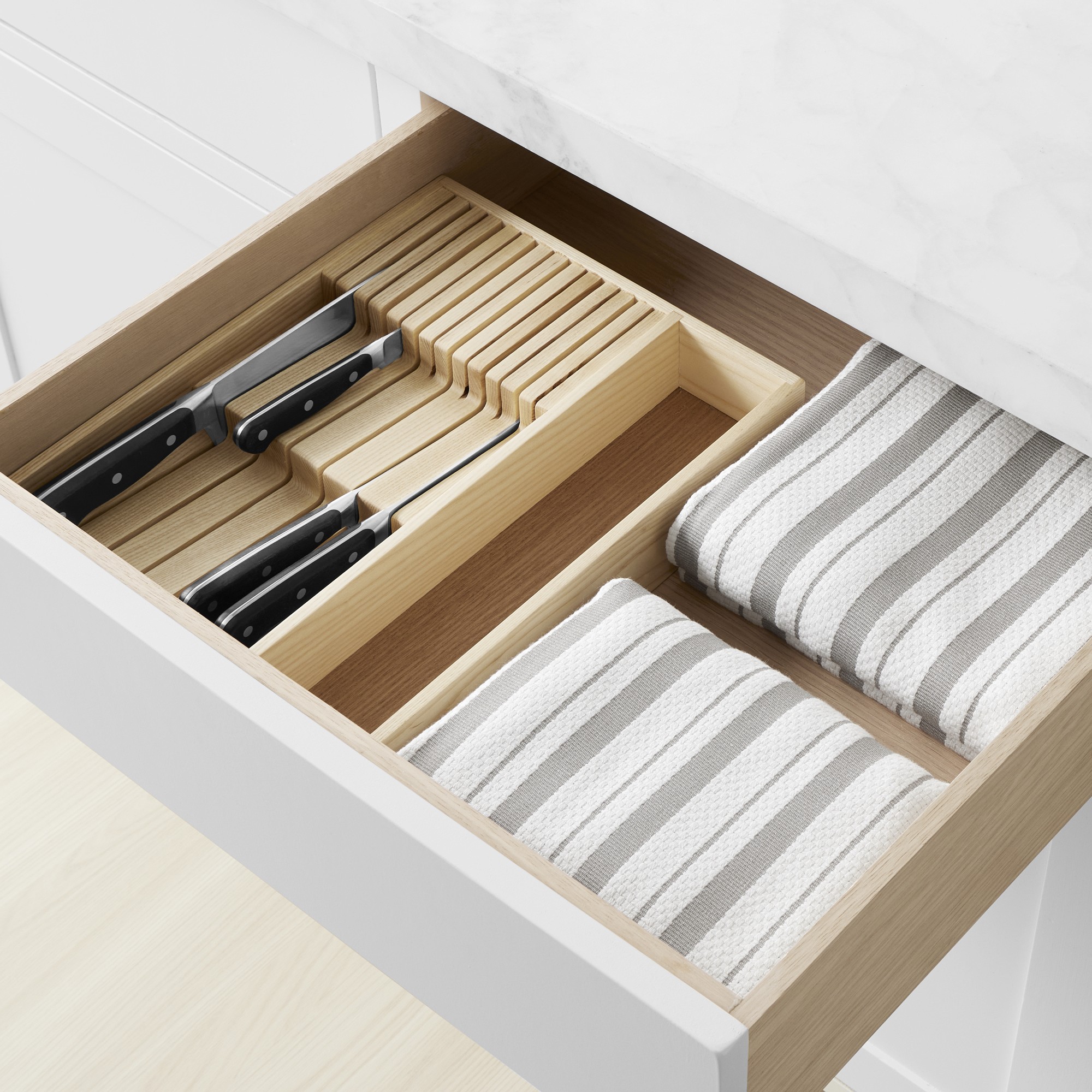Hold Everything In-Drawer Knife Oraganizer, Ashwood