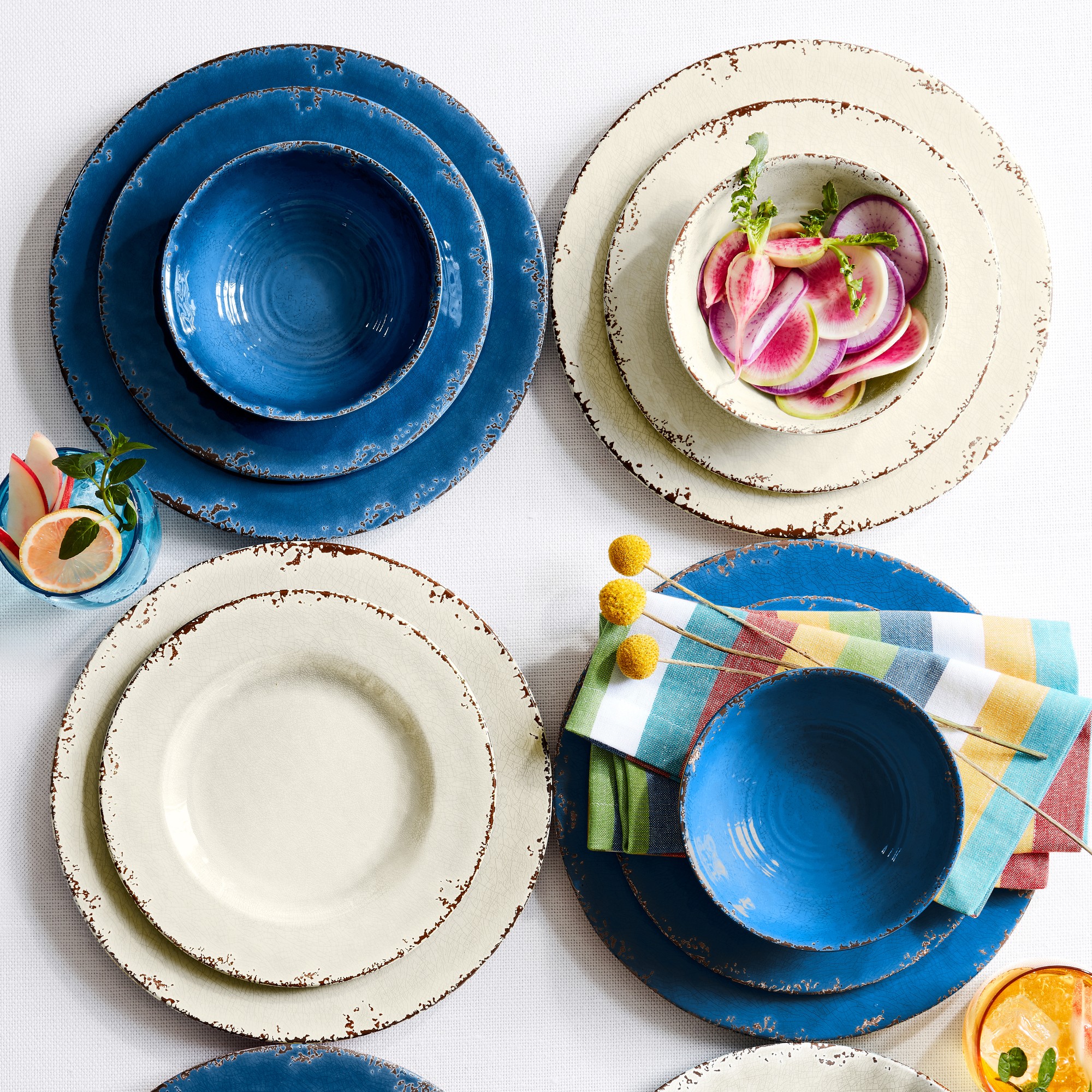 Rustic® Outdoor Melamine 12-Piece Dinnerware Set