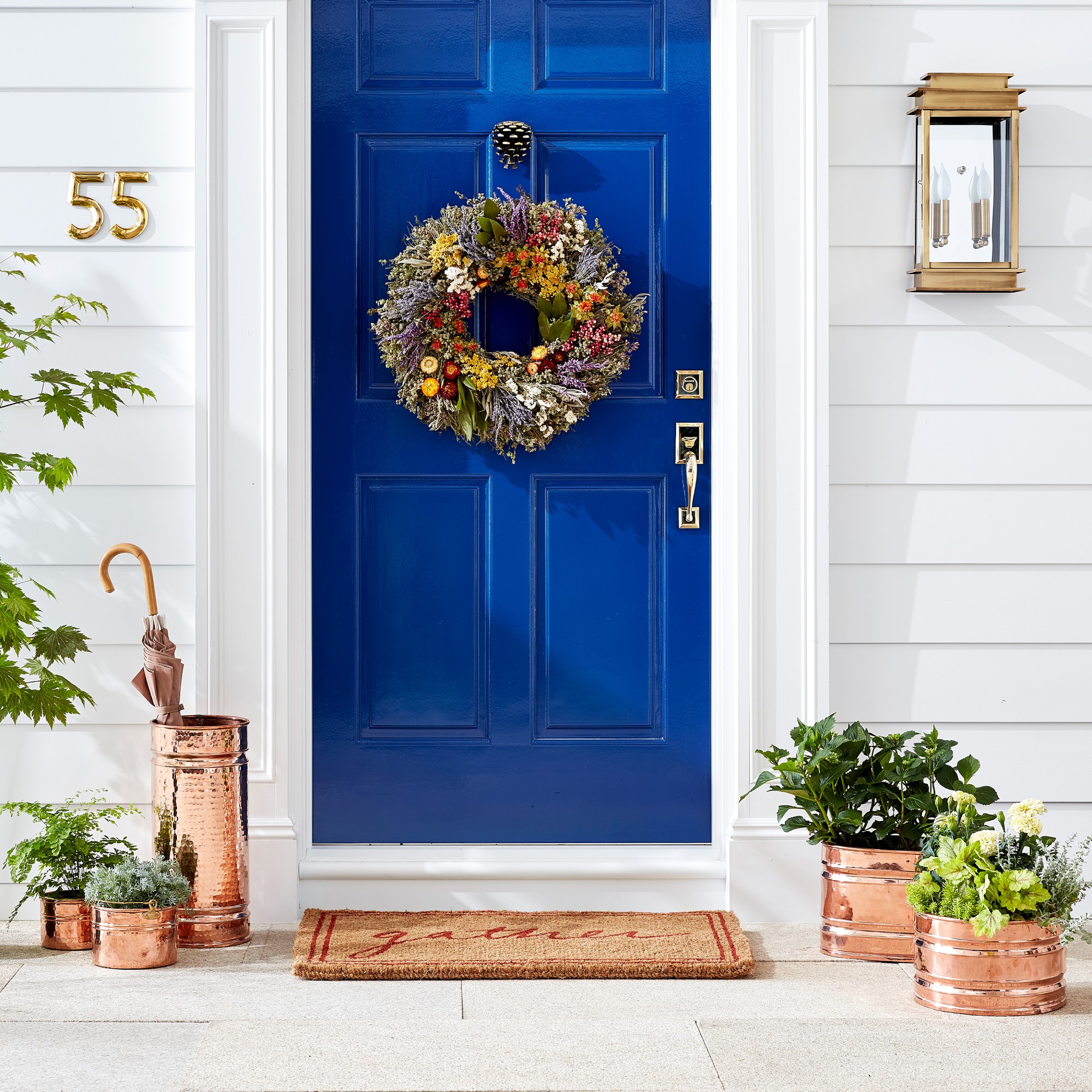 Copper Round Ribbed Planter