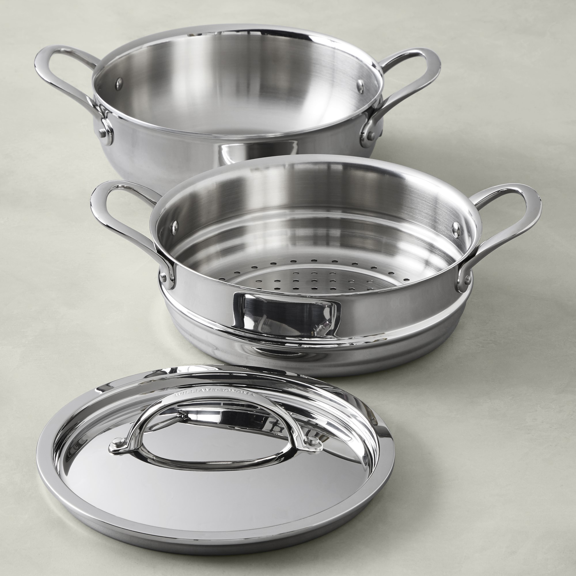 Williams Sonoma Signature Thermo-Clad™ Stainless Steel Braiser with Steamer Insert