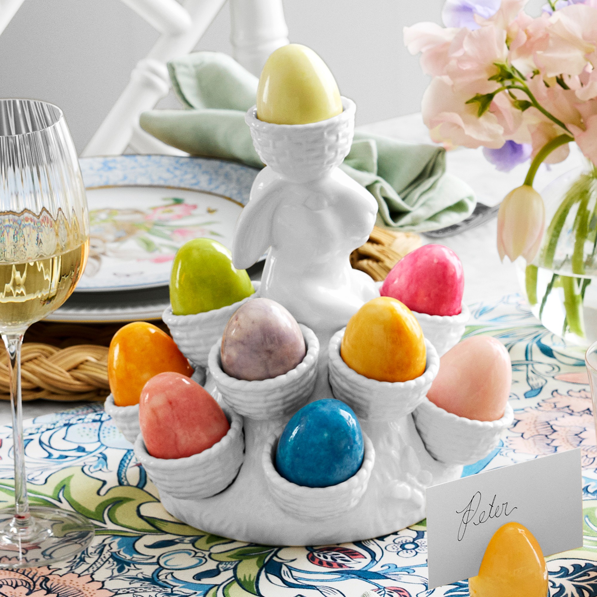 Sculptural Bunny Ceramic Egg Holder