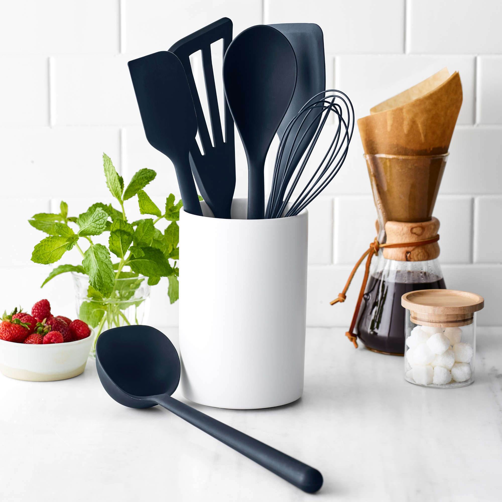 GreenPan™ Silicone Utensils with Utensil Holder, Set of 7