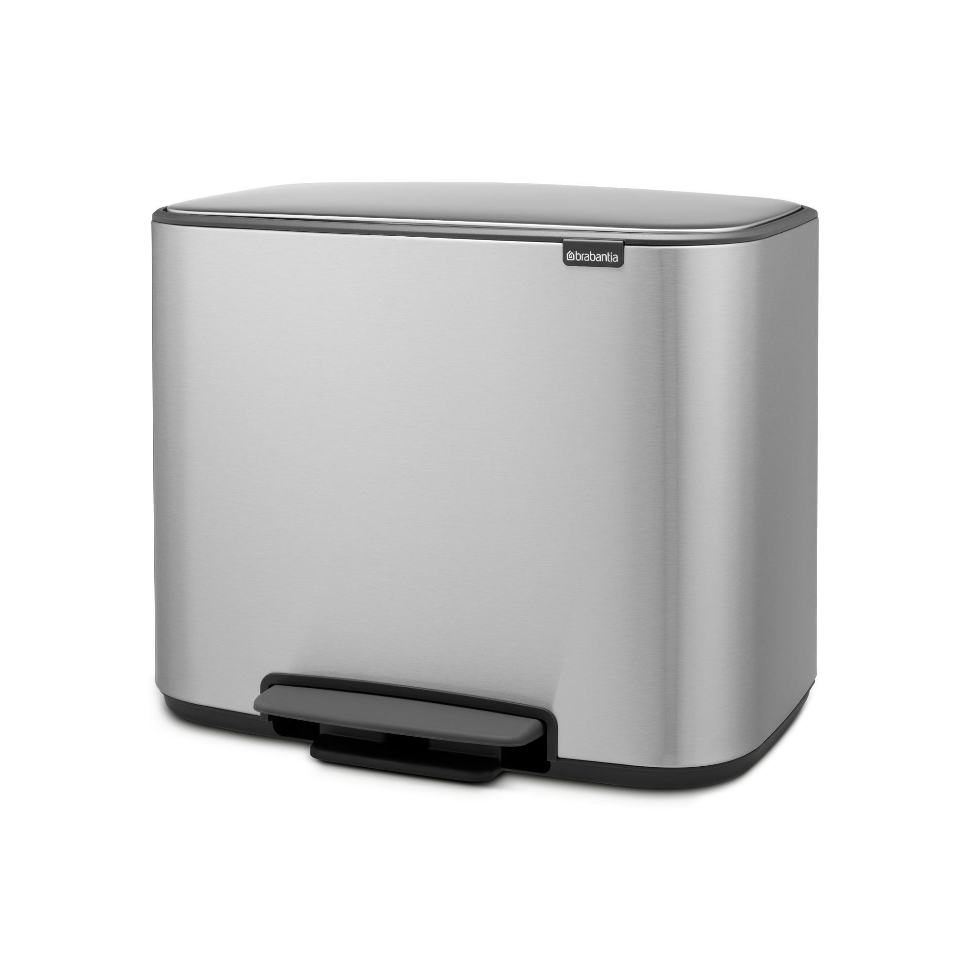 Brabantia Bo Step On Dual Compartment Recycling Trash Can, 3 + 6 Gallon