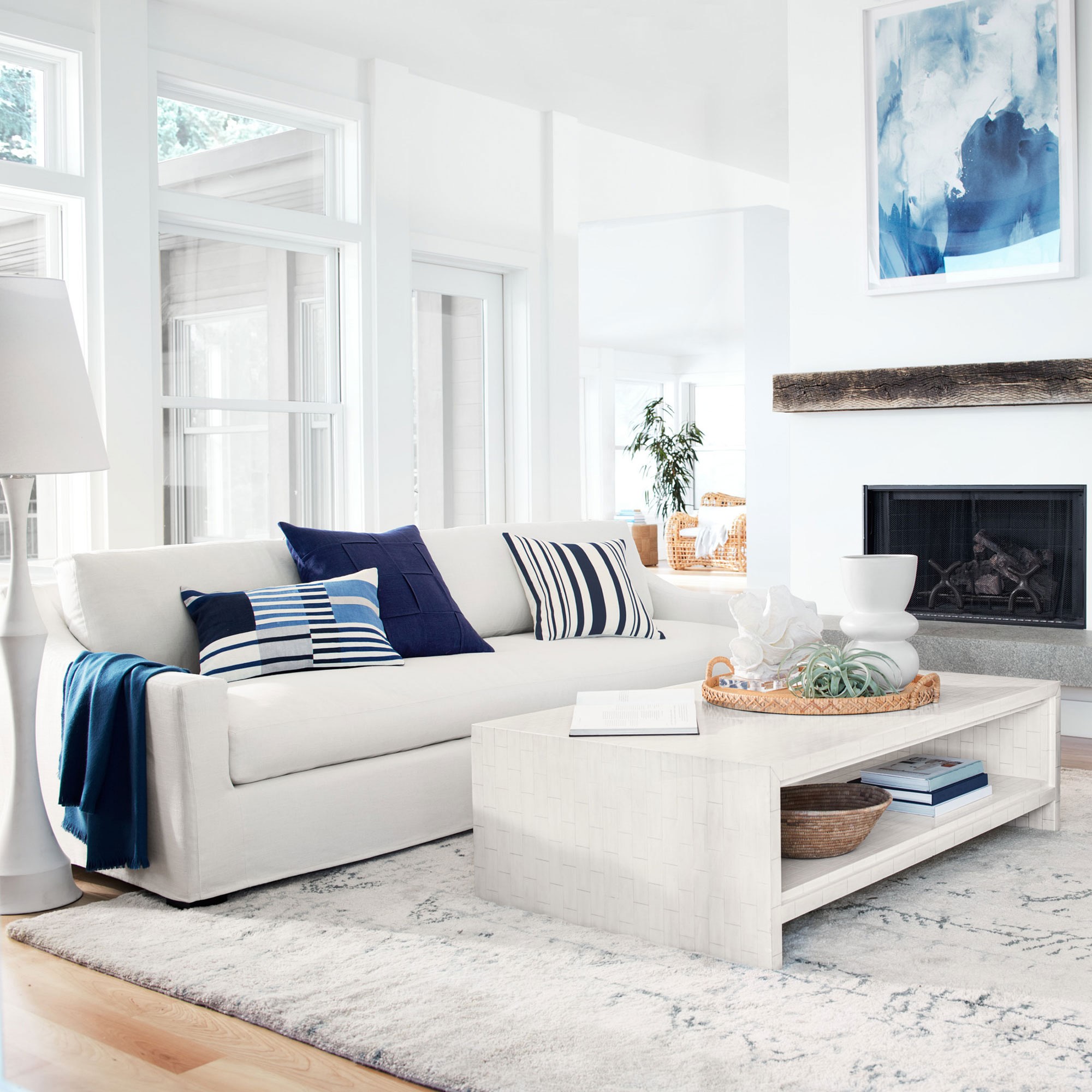 Faux Bone Rectangular Coffee Table (56