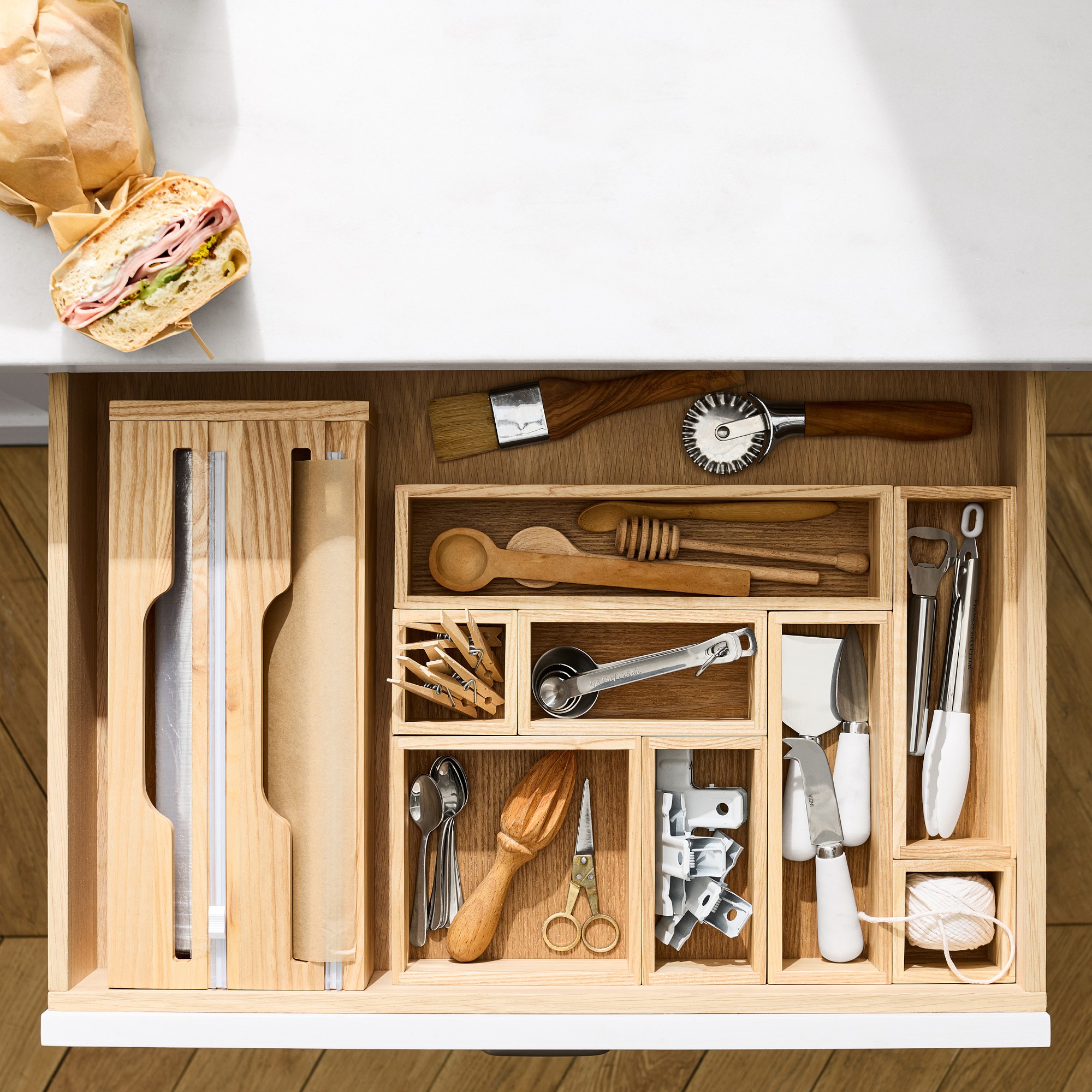 Hold Everything In-Drawer Modular Bins, Set of 8, Ashwood