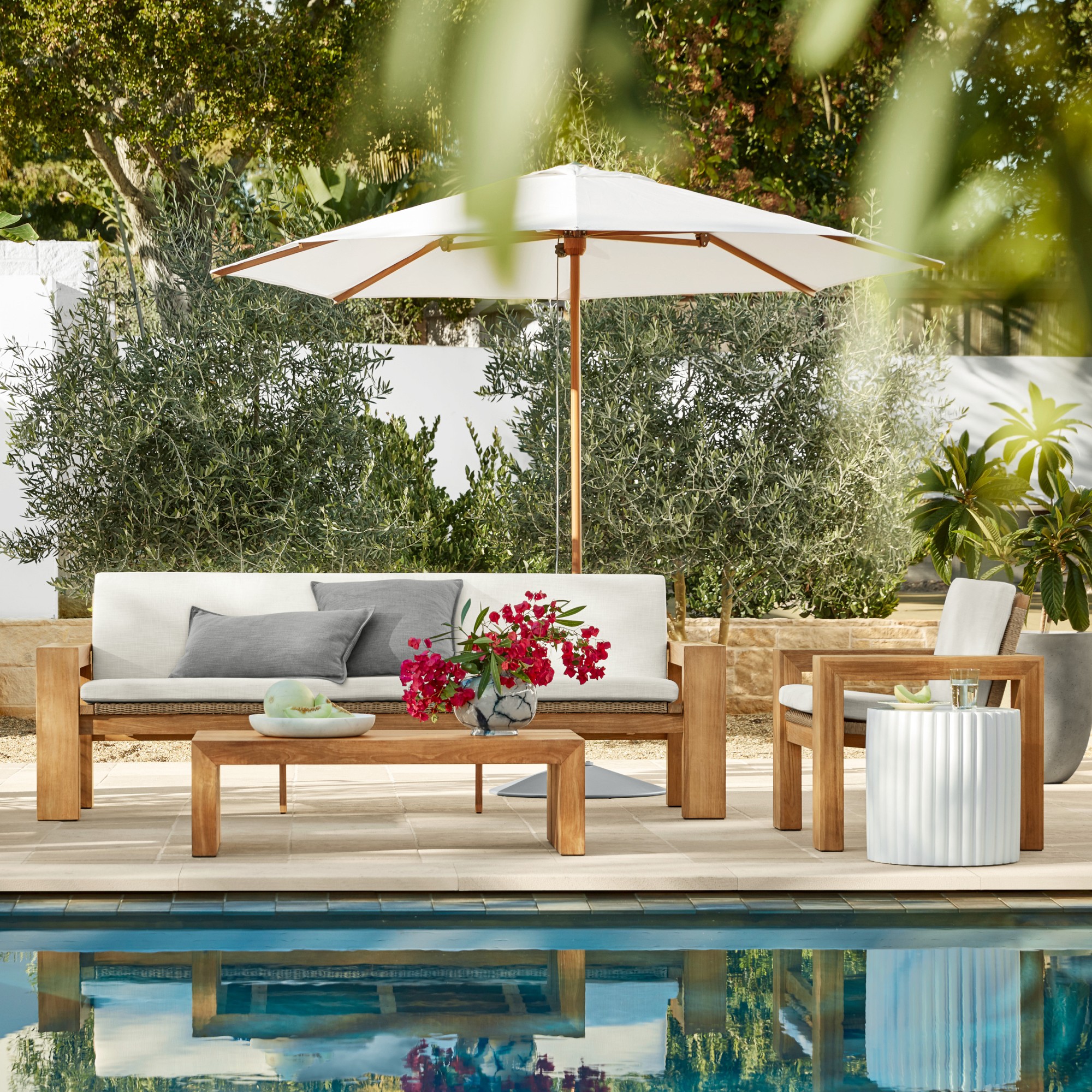 Larnaca Teak  x All-Weather-Weave Outdoor Cushions
