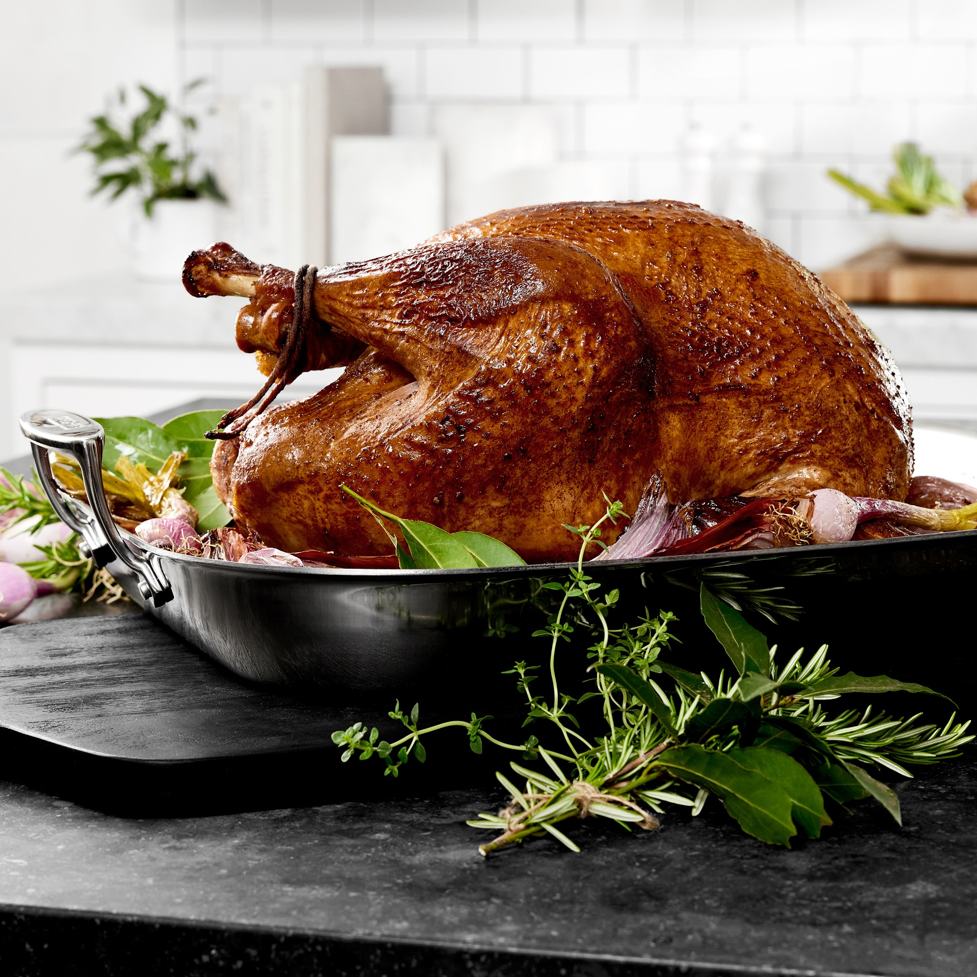 All-Clad D3® Stainless-Steel Flared Roasting Pan with Rack