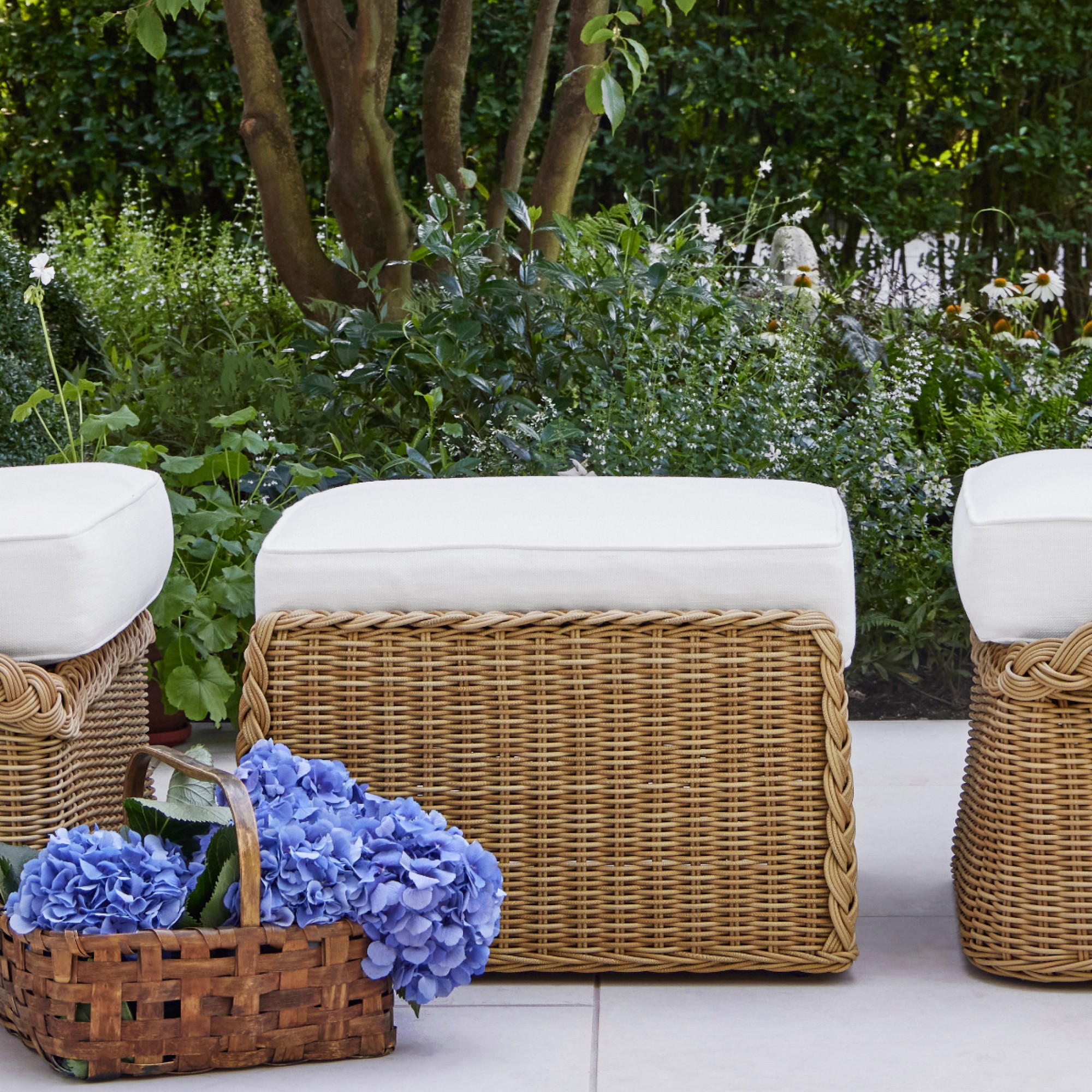 AERIN East Hampton Coffee Table Ottoman (28.5
