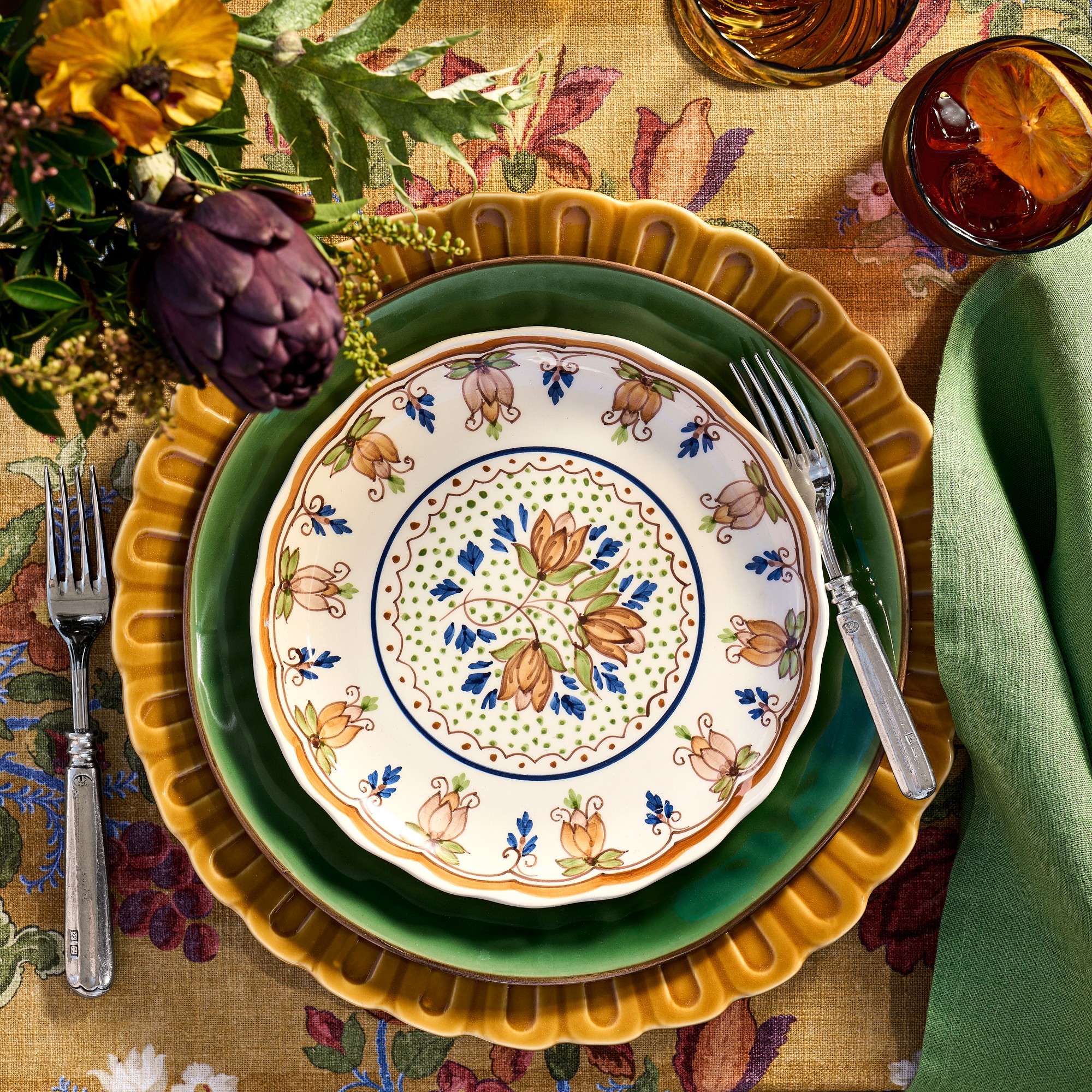 Floral Autumnal Salad Plate