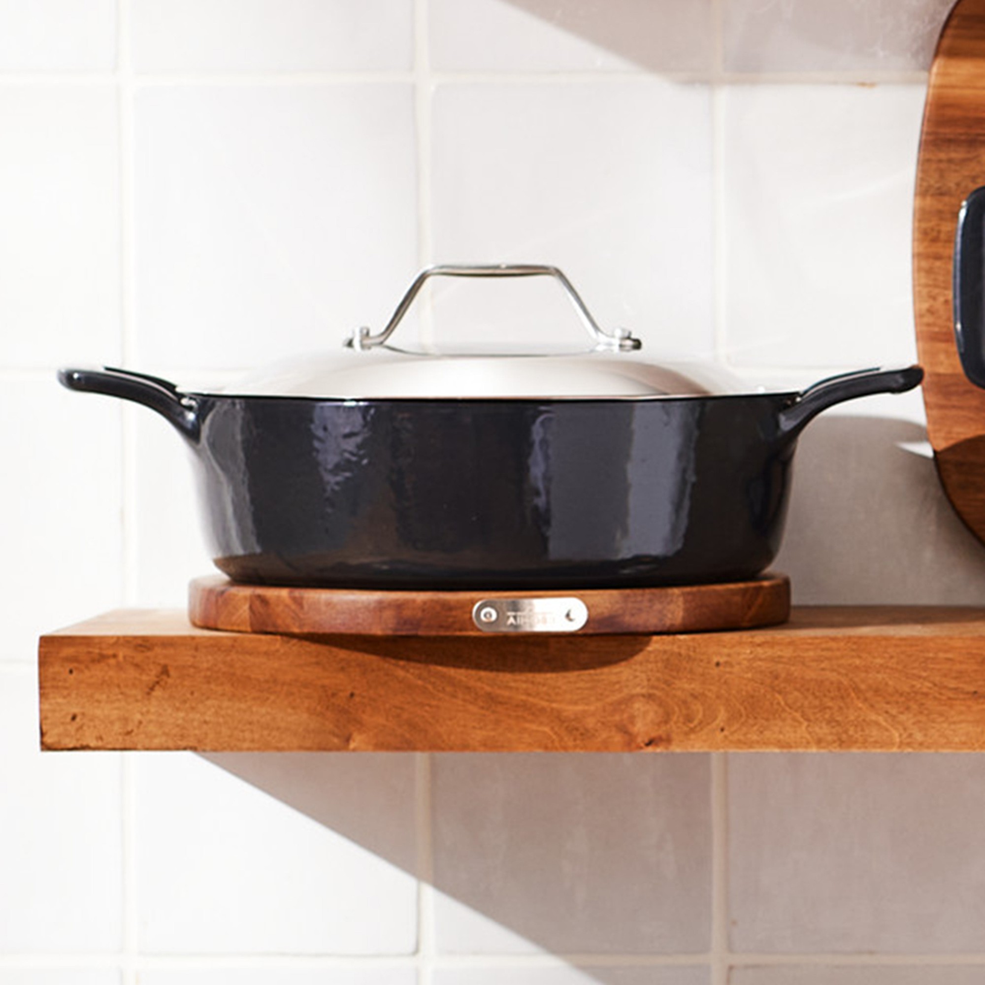 All-Clad Enameled Cast Iron Braiser with Trivet, 4-Qt.