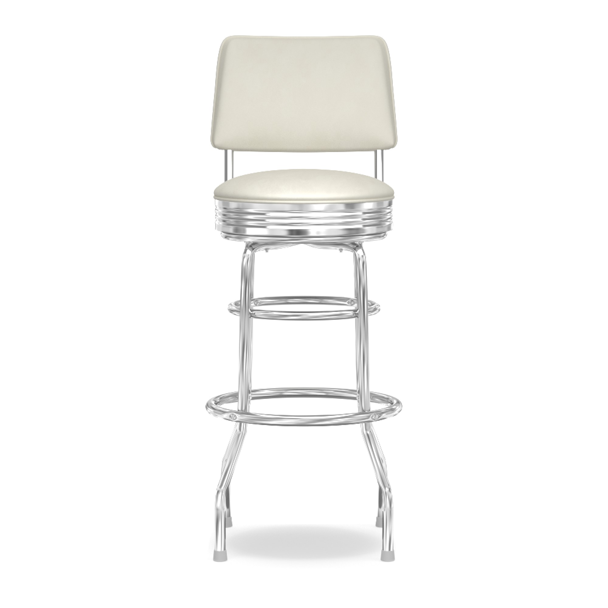 Upholstered Cushion-Back Diner Stool