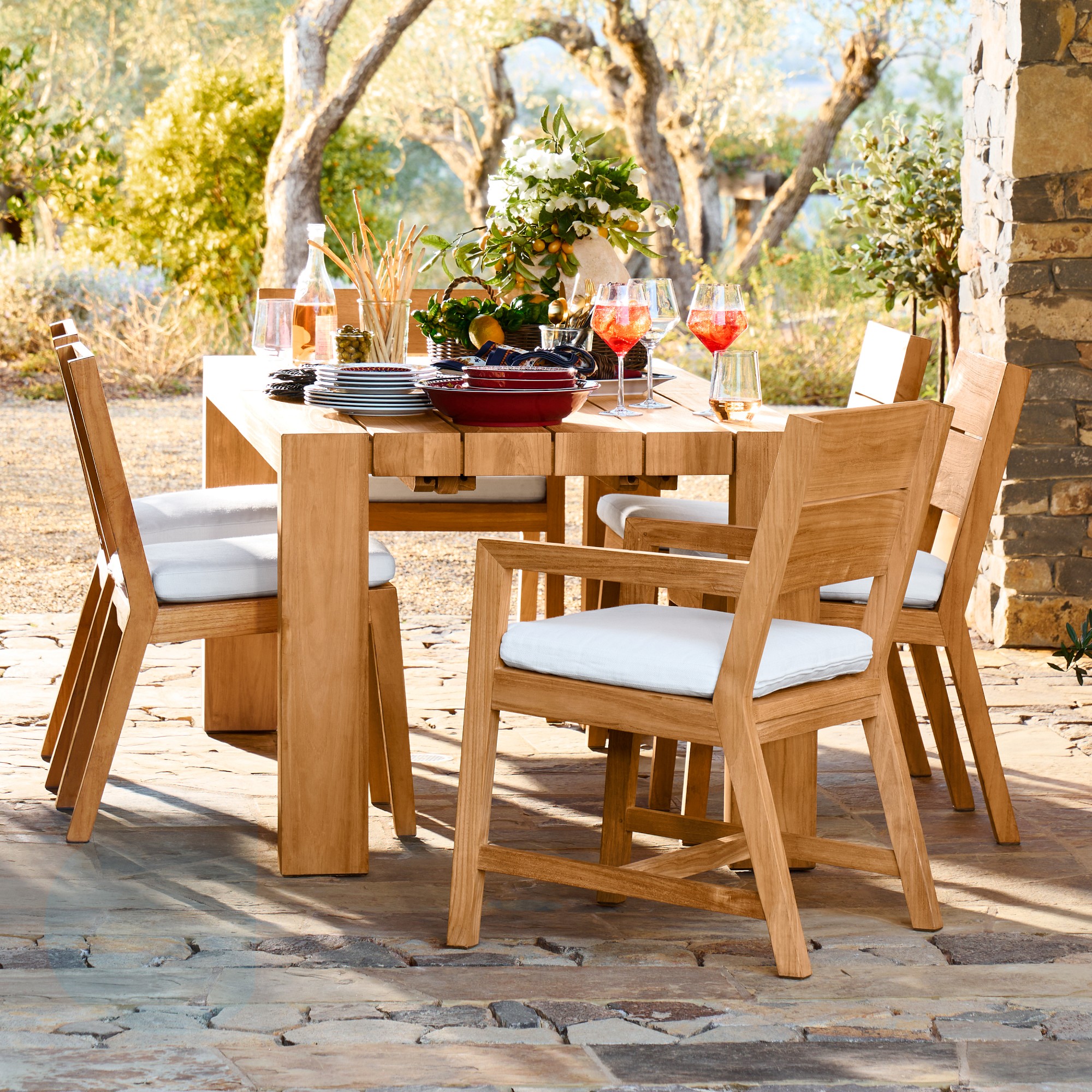 Larnaca Outdoor Natural Teak Dining Armchair