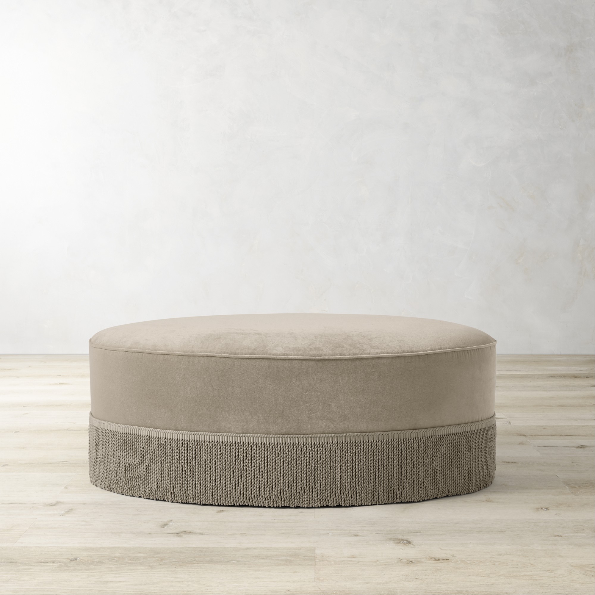 Camile Coffee Table Ottoman with Samuel & Sons Fringe (48