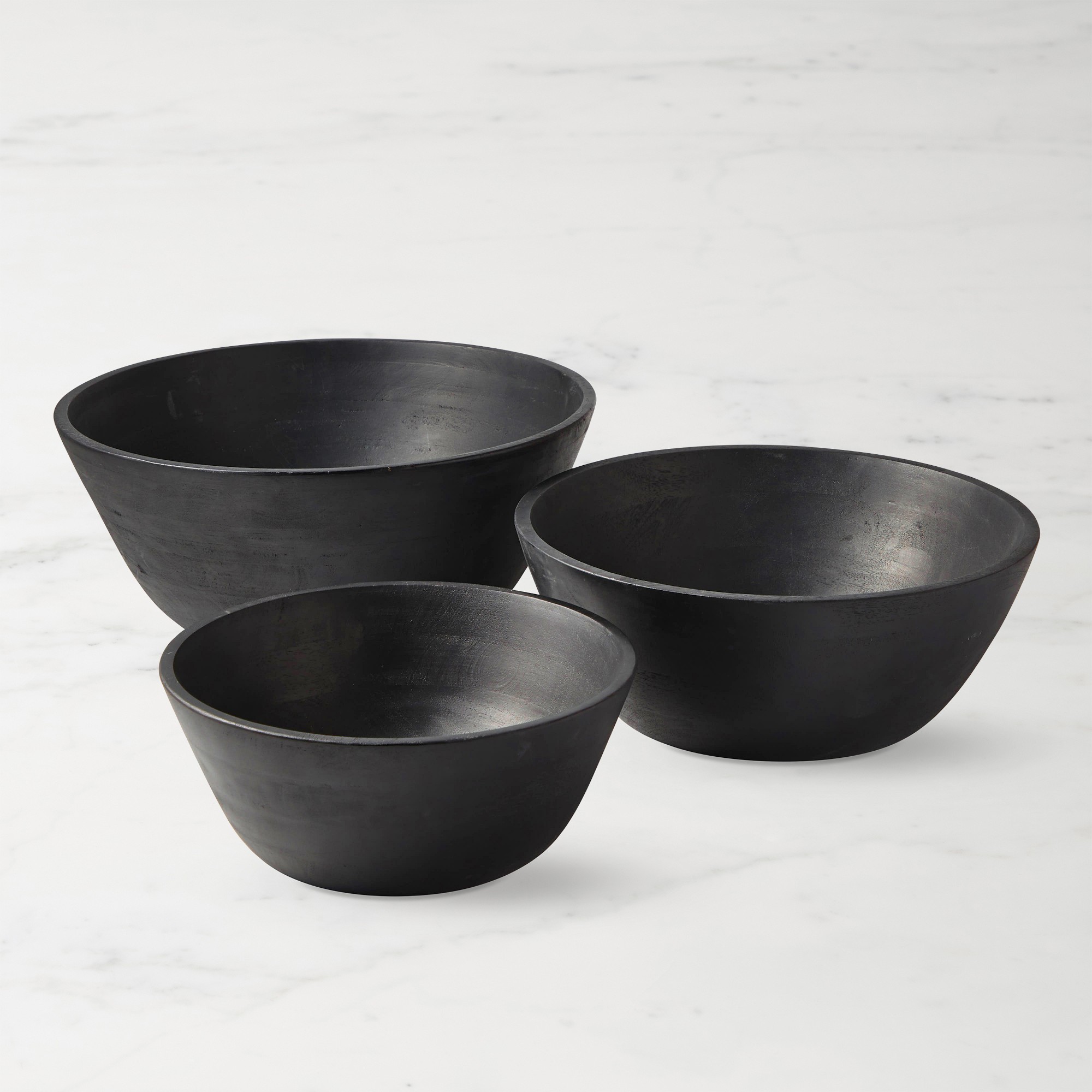 Black Wood Salad Bowls