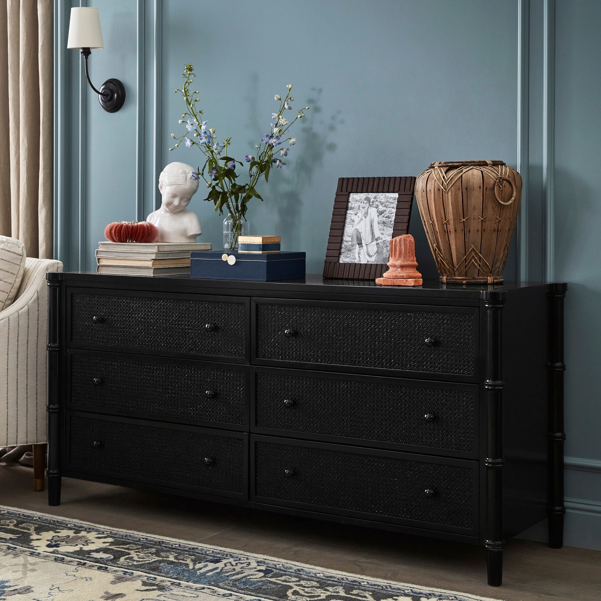 Cane 6-Drawer Dresser (68