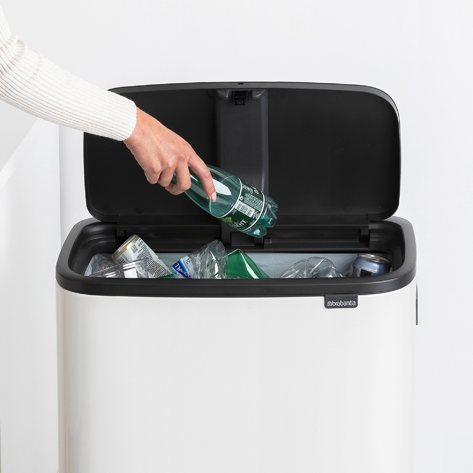 Brabantia Bo Touch Top Hi Single Compartment Trash Can, 16-Gallon