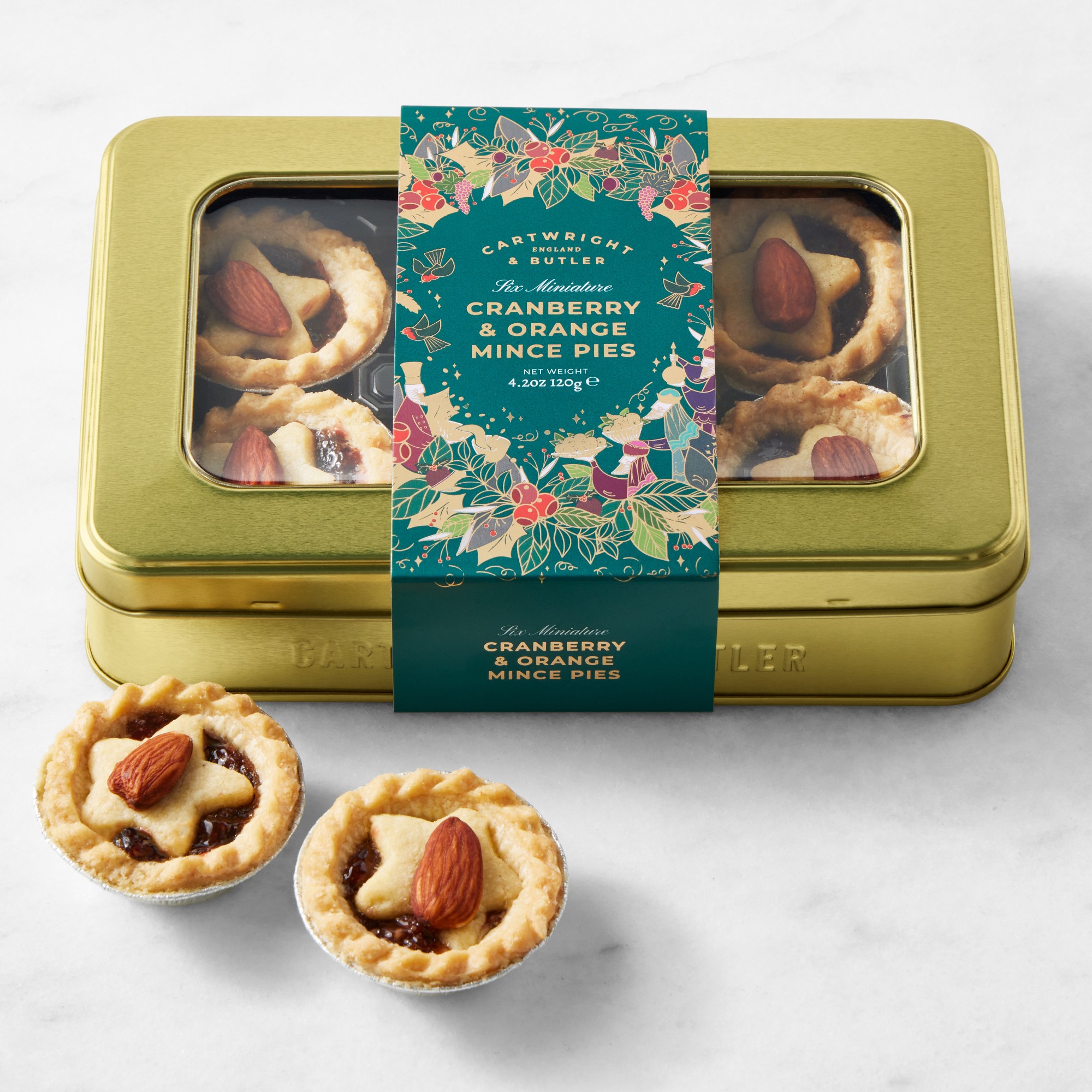 Cartwright & Butler Cranberry Orange Mini Mince Pies in Window Tin