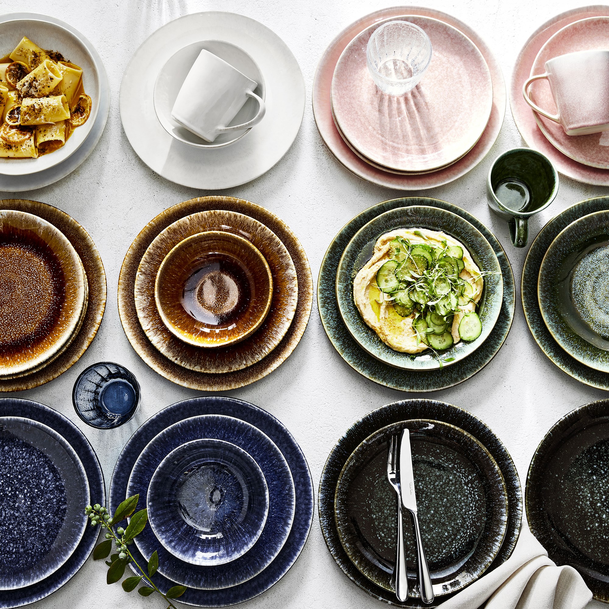 Cyprus Reactive Glaze Pasta Bowls