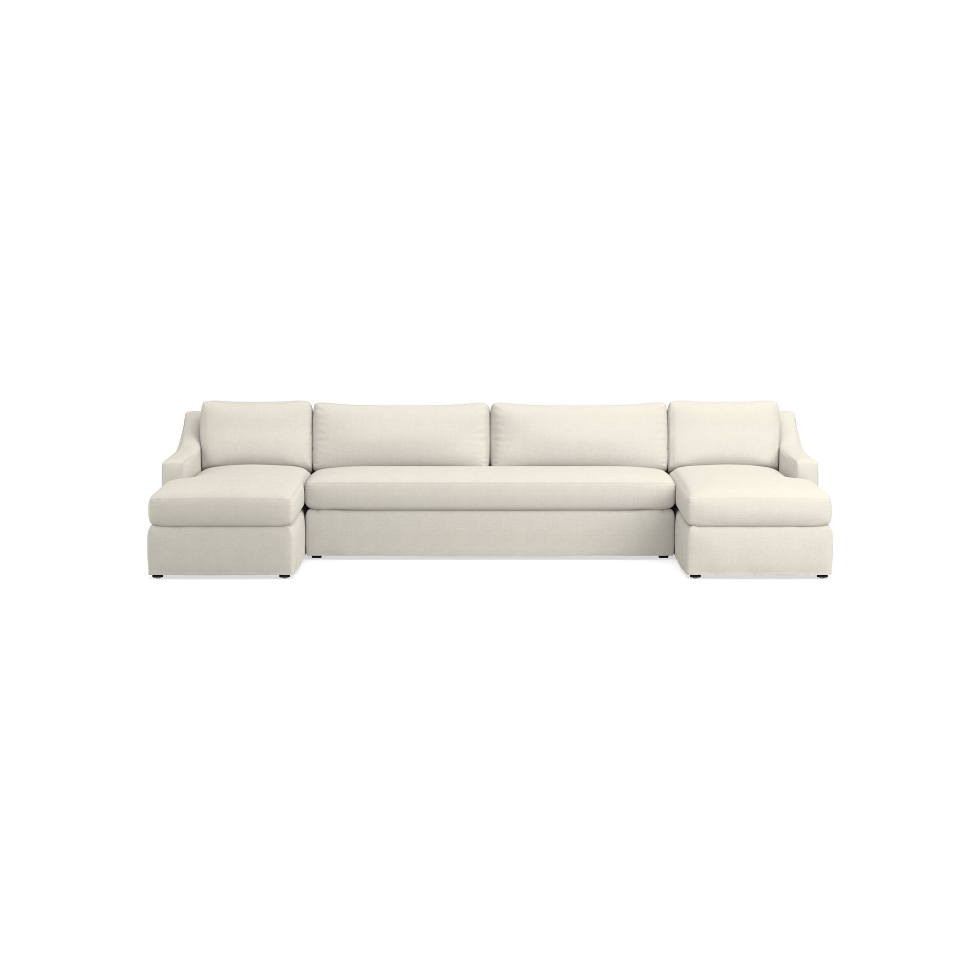 Ghent Slope Arm Slipcovered 3-Piece U-Shape Sofa with Chaise (146