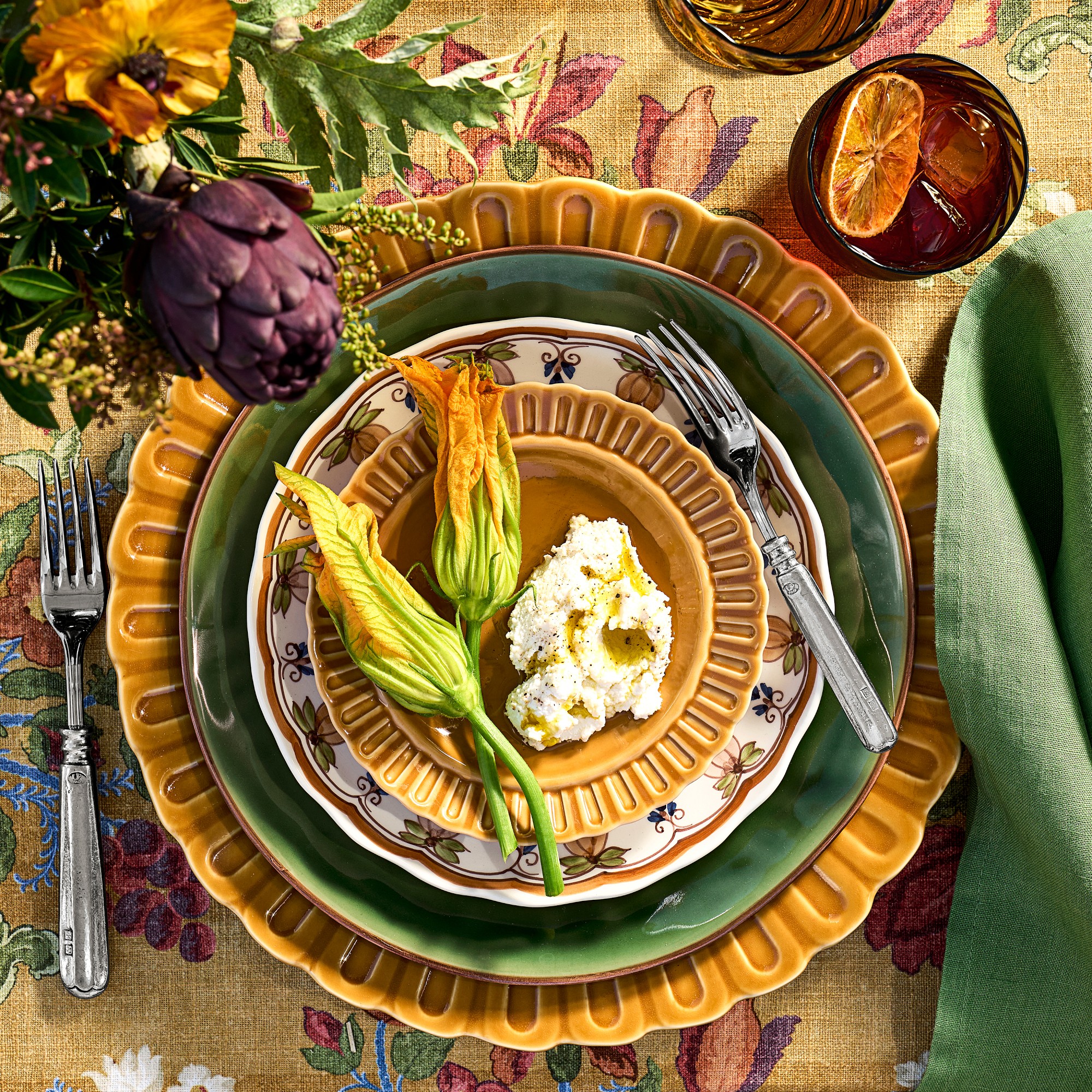 Floral Autumnal Salad Plate