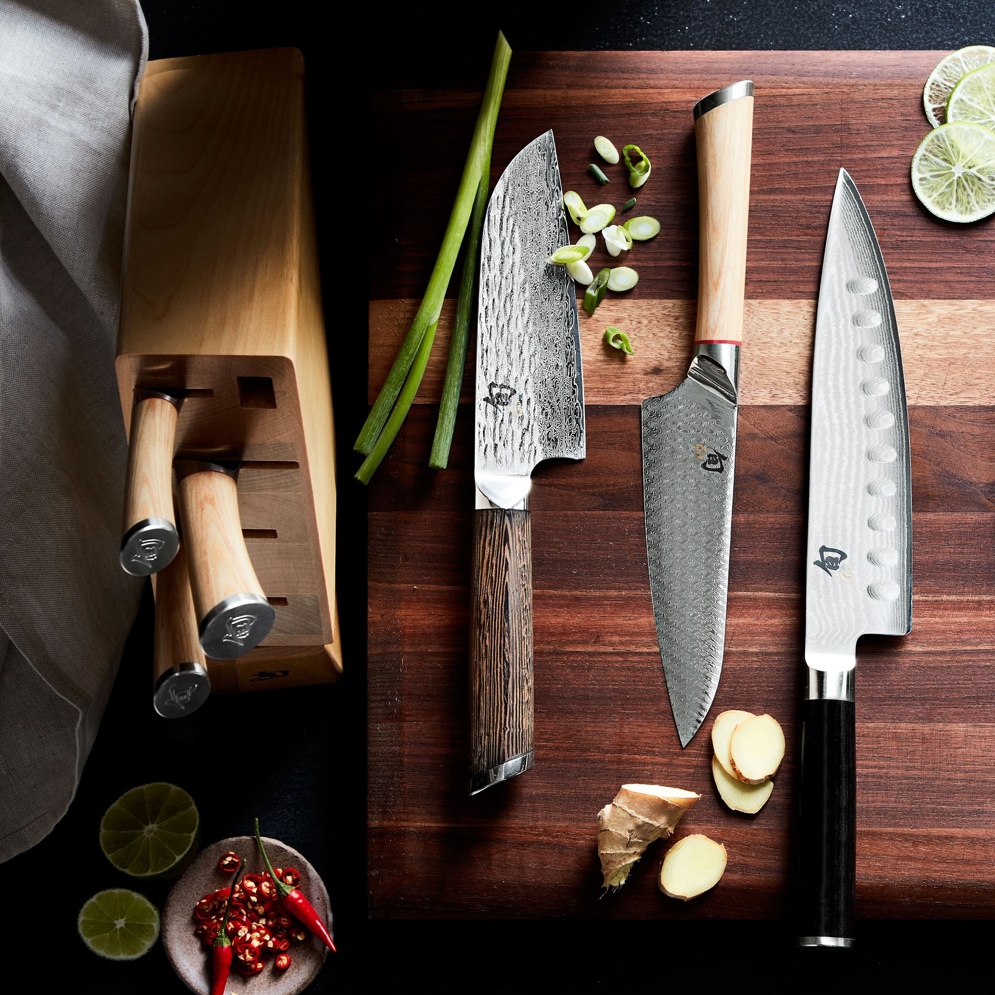 Shun Hikari Knife Block, Set of 7
