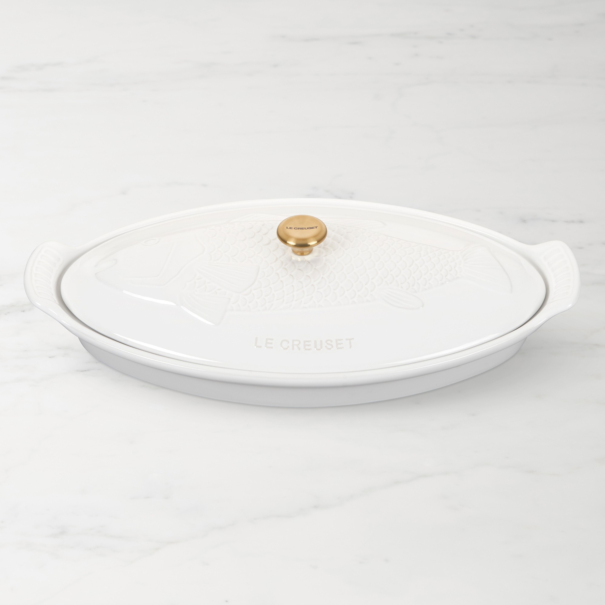 Le Creuset Stoneware Oval Fish Baker, 1 3/4 Qt.