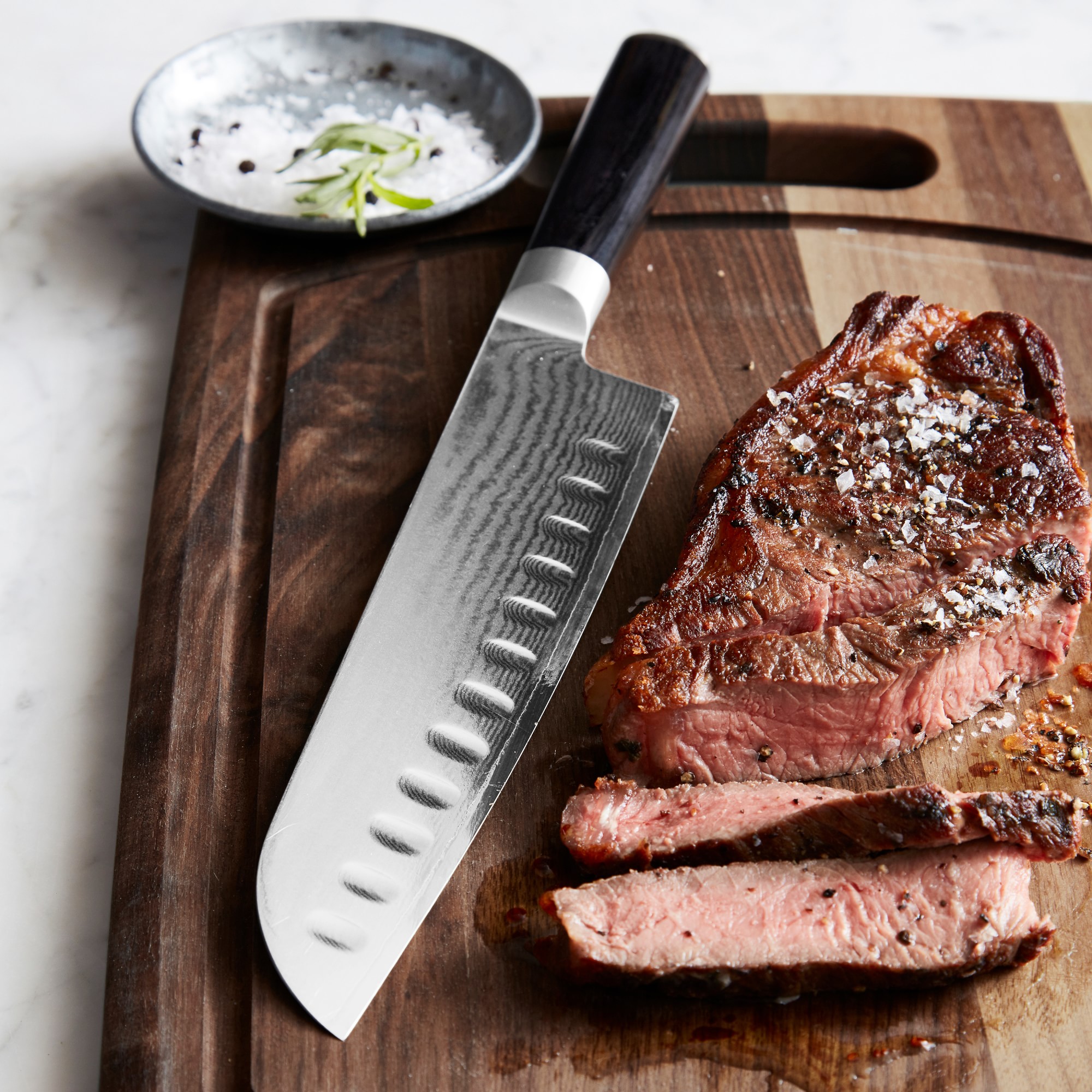 Shun Classic Hollow-Ground Santoku Knife, 8 1/2