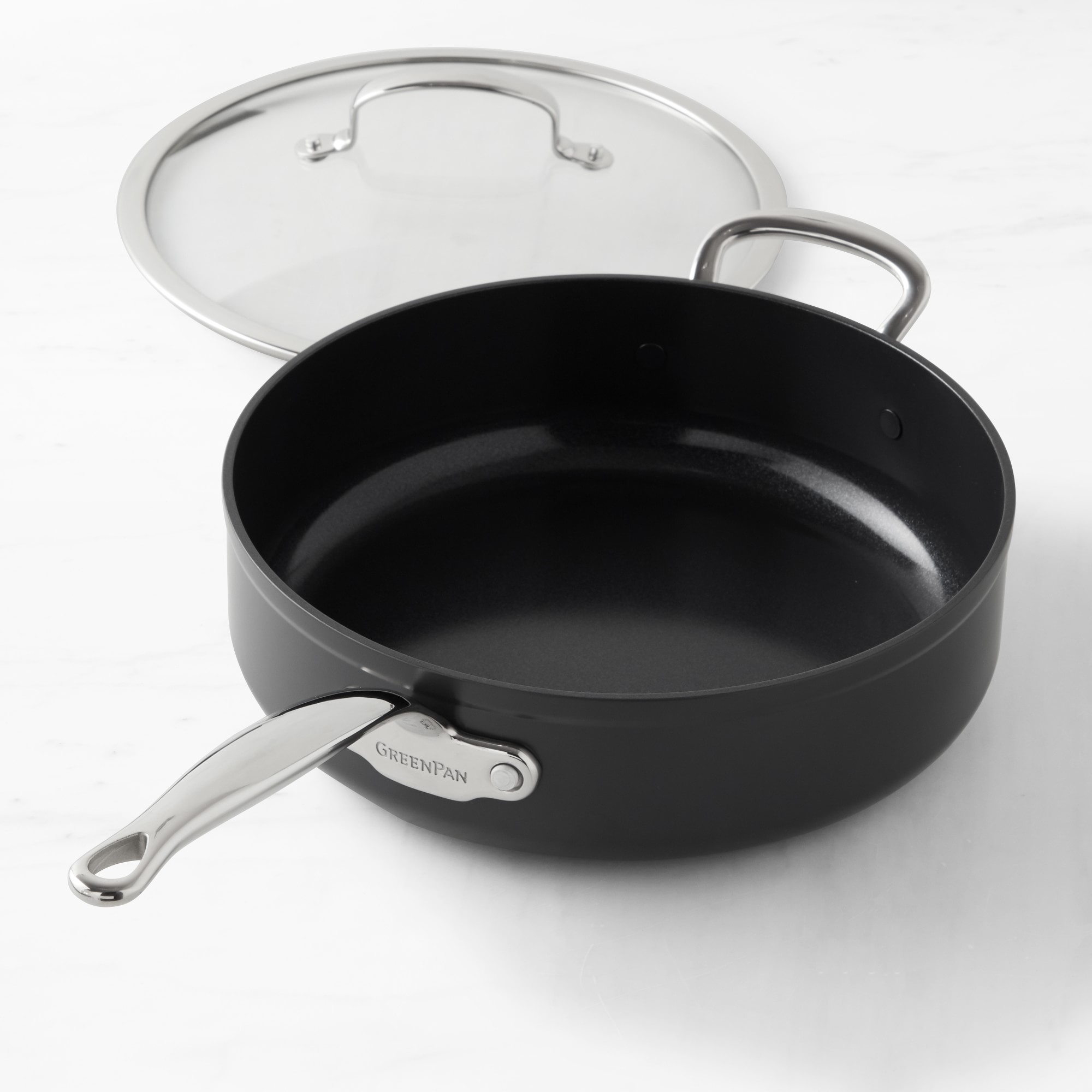 GreenPan™ Premiere Hard Anodized Ceramic Nonstick Covered Saute Pan with Helper Handle