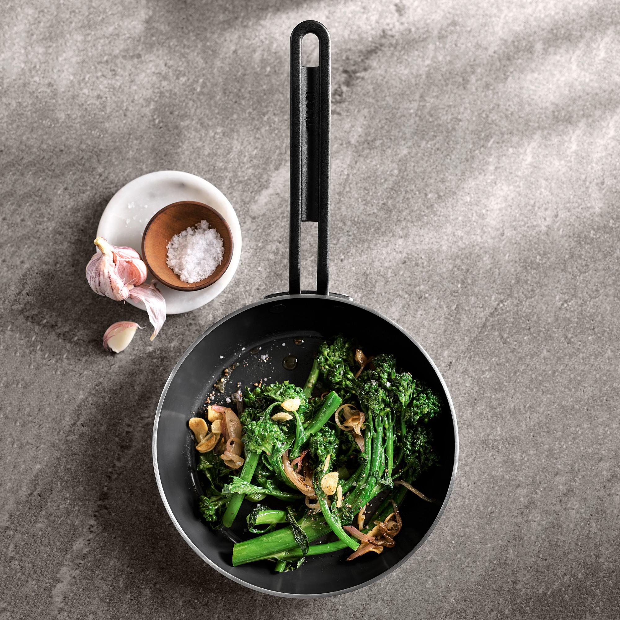 GreenPan™ Stanley Tucci™ Stainless-Steel Ceramic Nonstick Fry Pan Set of 2, Black