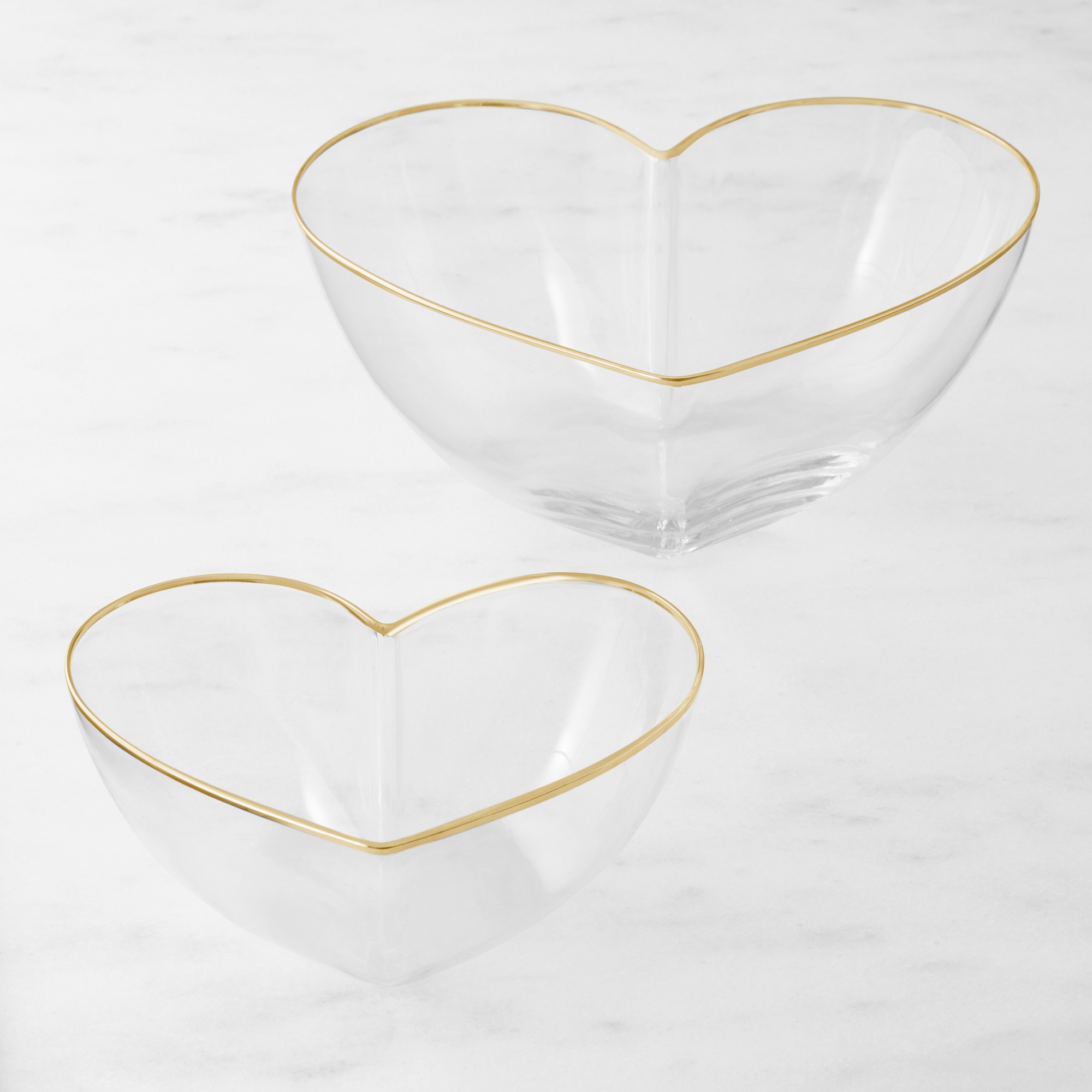 Heart 2-Piece Glass Serving Bowl Set