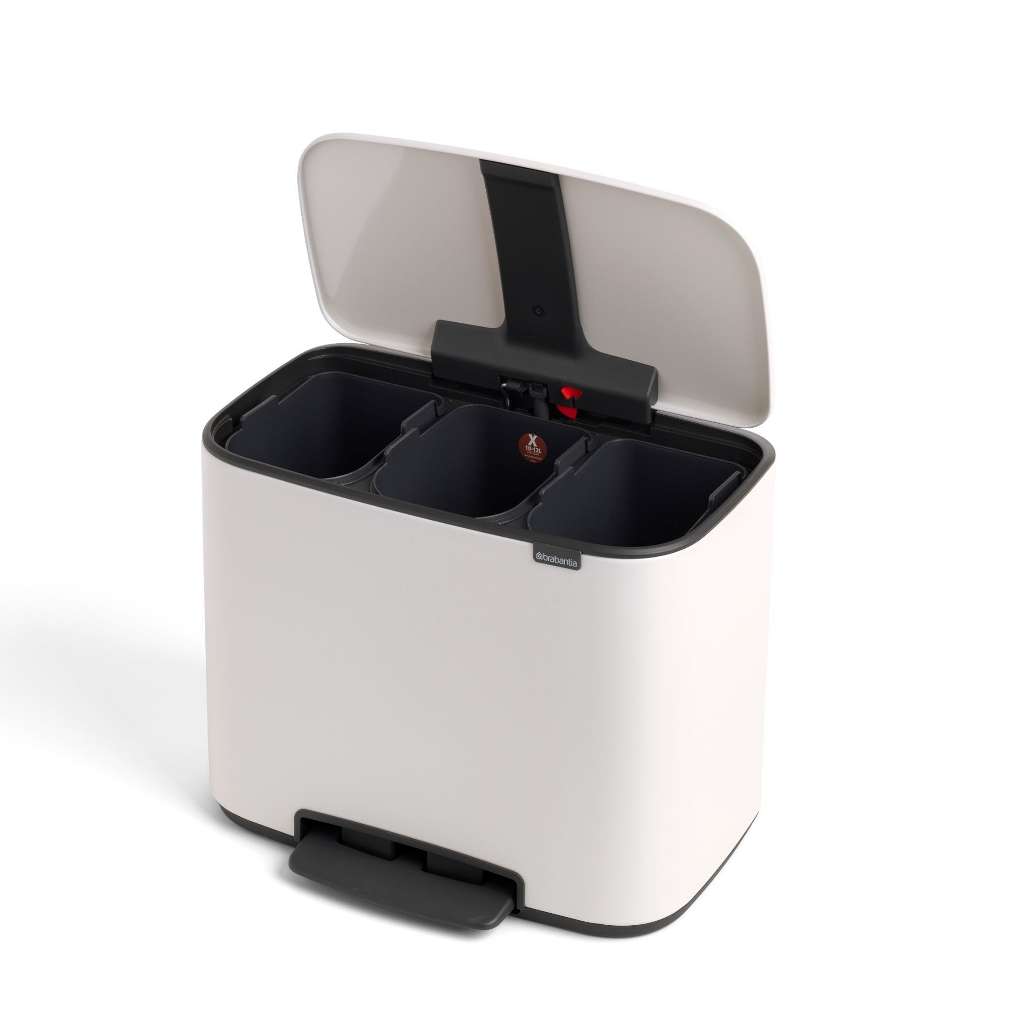 Brabantia Bo Step On Multi Compartment Recycling Trash Can, 3 x 3 Gallon