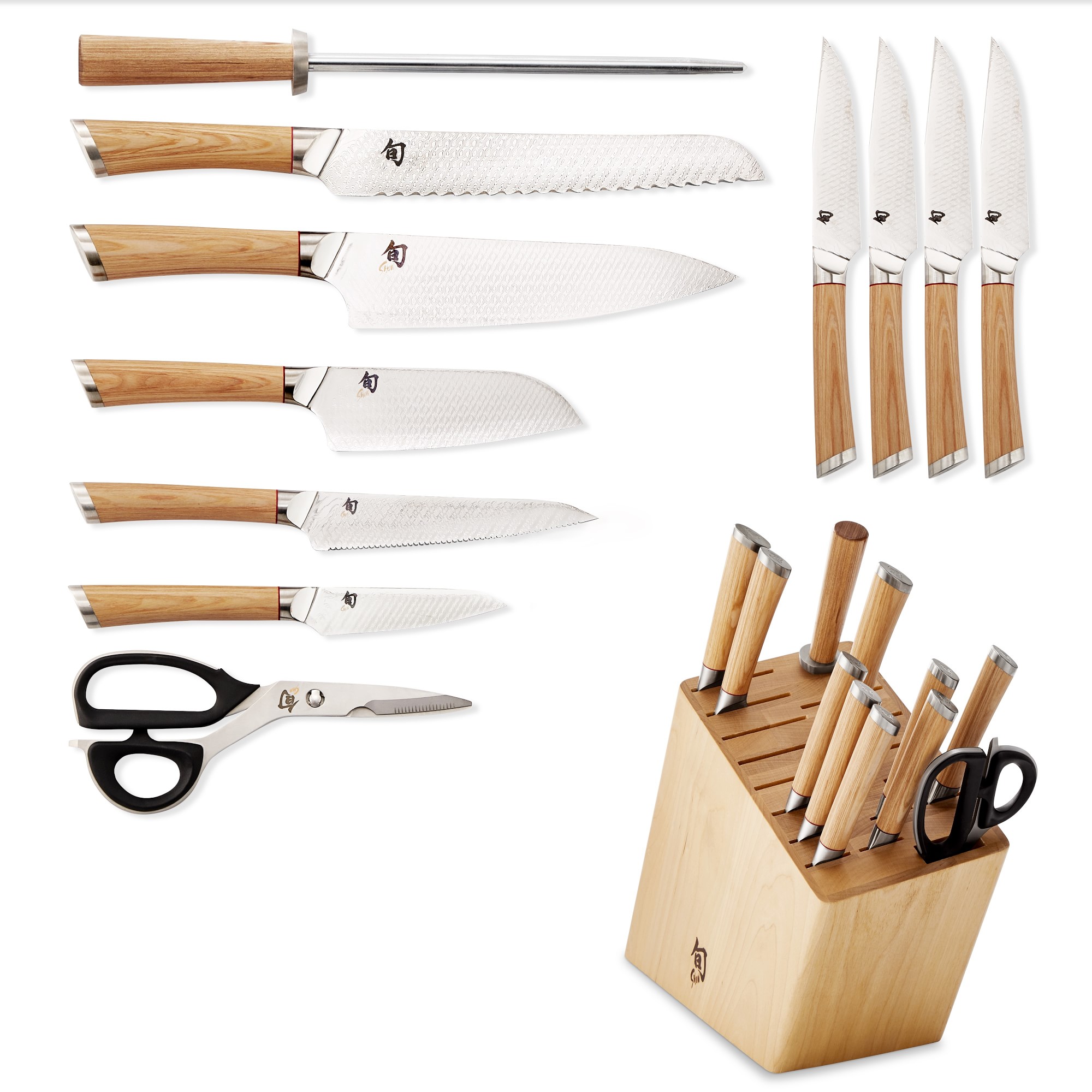 Shun Hikari Knife Block, Set of 12