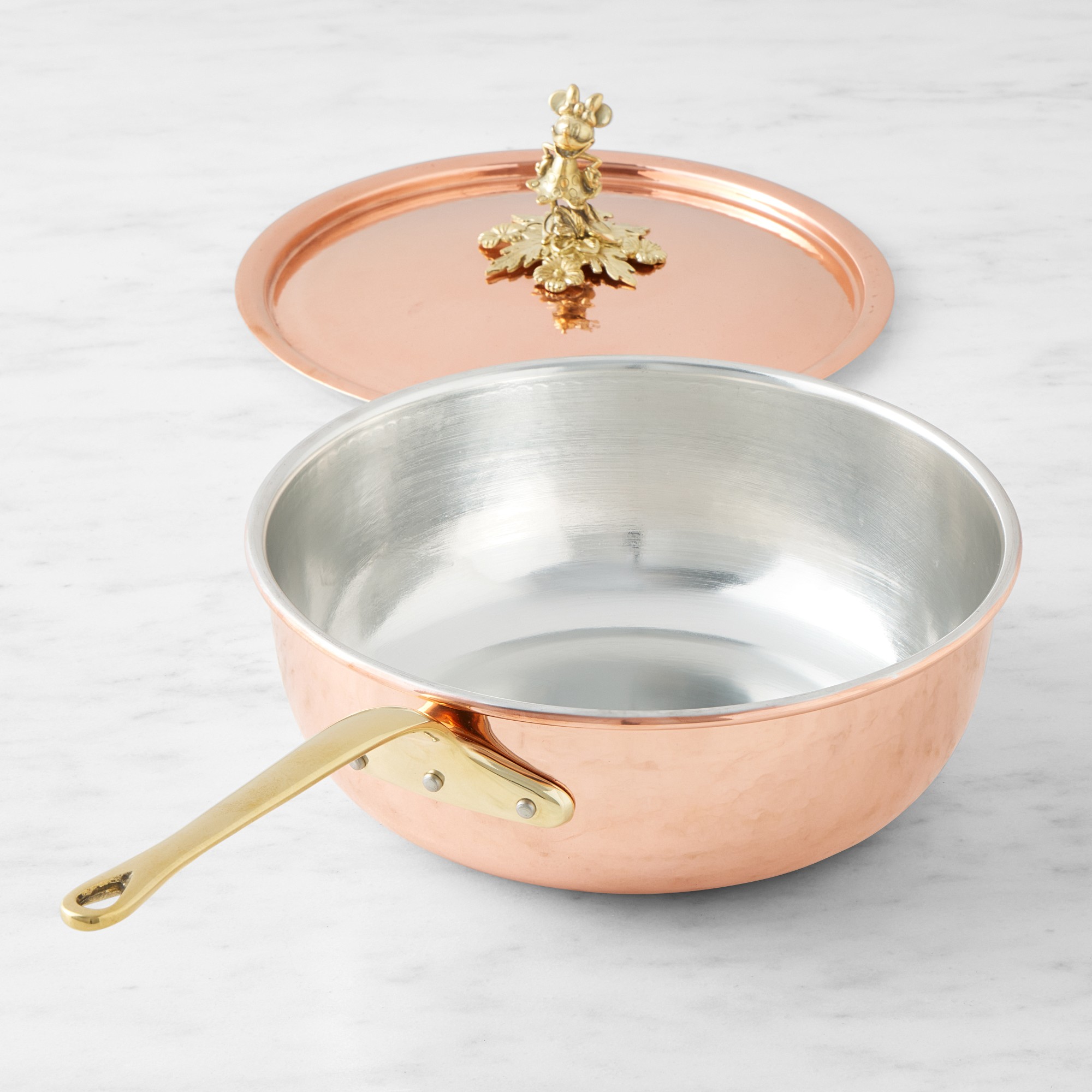 Ruffoni Historia Disney© Hammered Copper Chef Pan with Minnie Knob, 4-Qt.