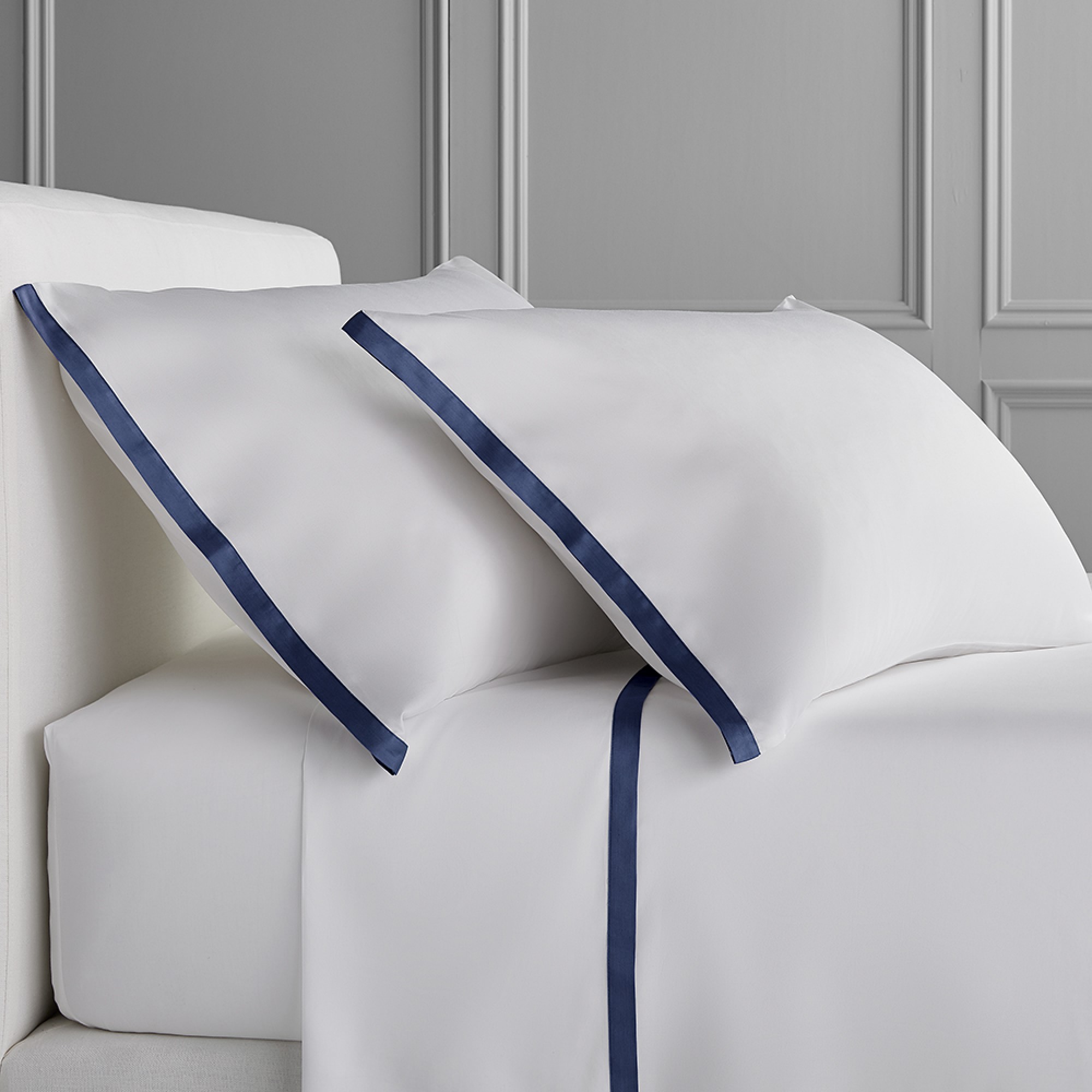 Chambers® Italian Border 300TC Sateen Pillowcases, Set of 2