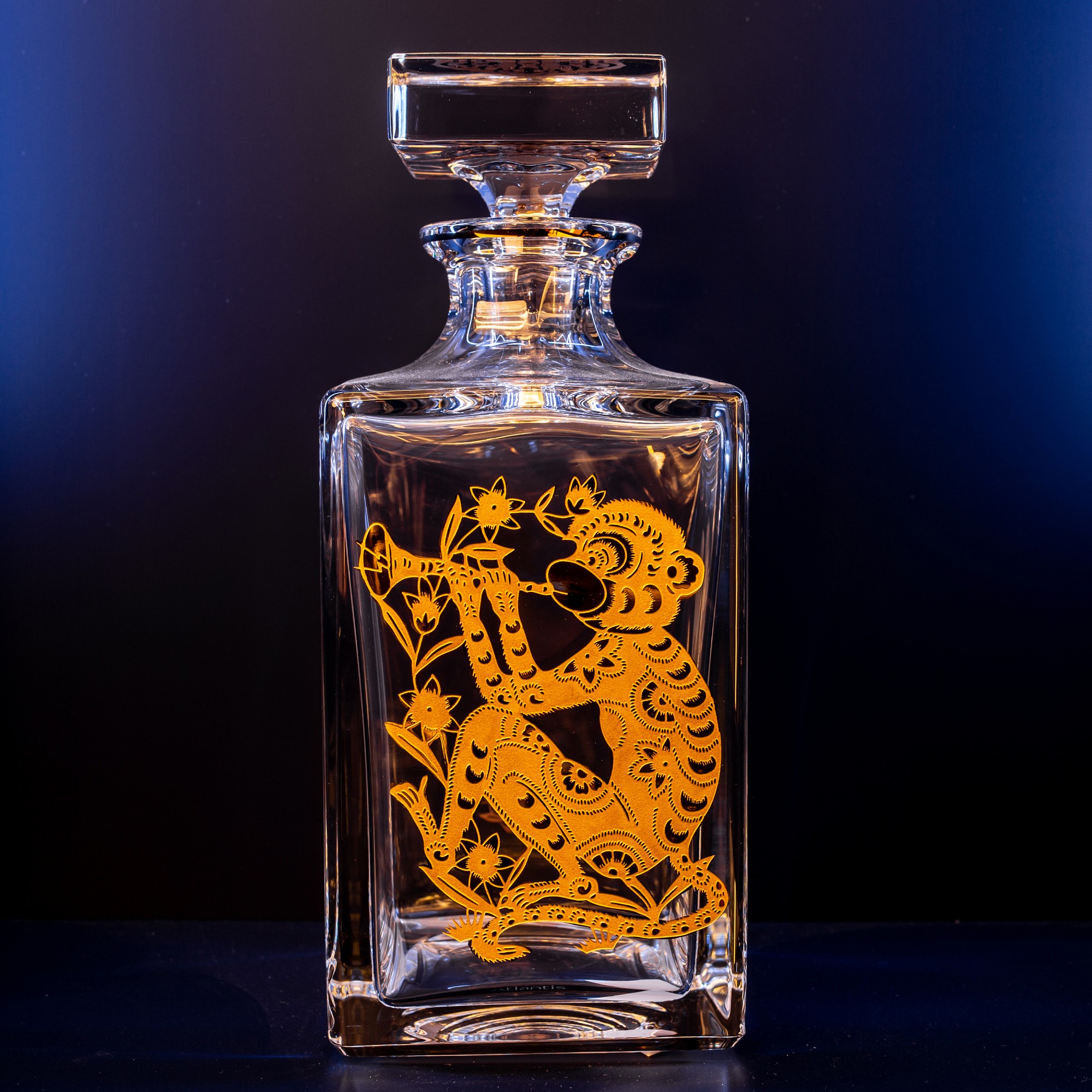 Vista Alegre Golden Crystal Lunar New Year Whiskey Decanters