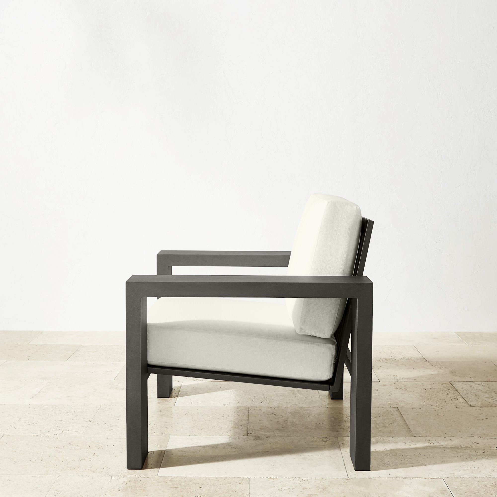 Larnaca Outdoor Slate Grey Metal Club Chair