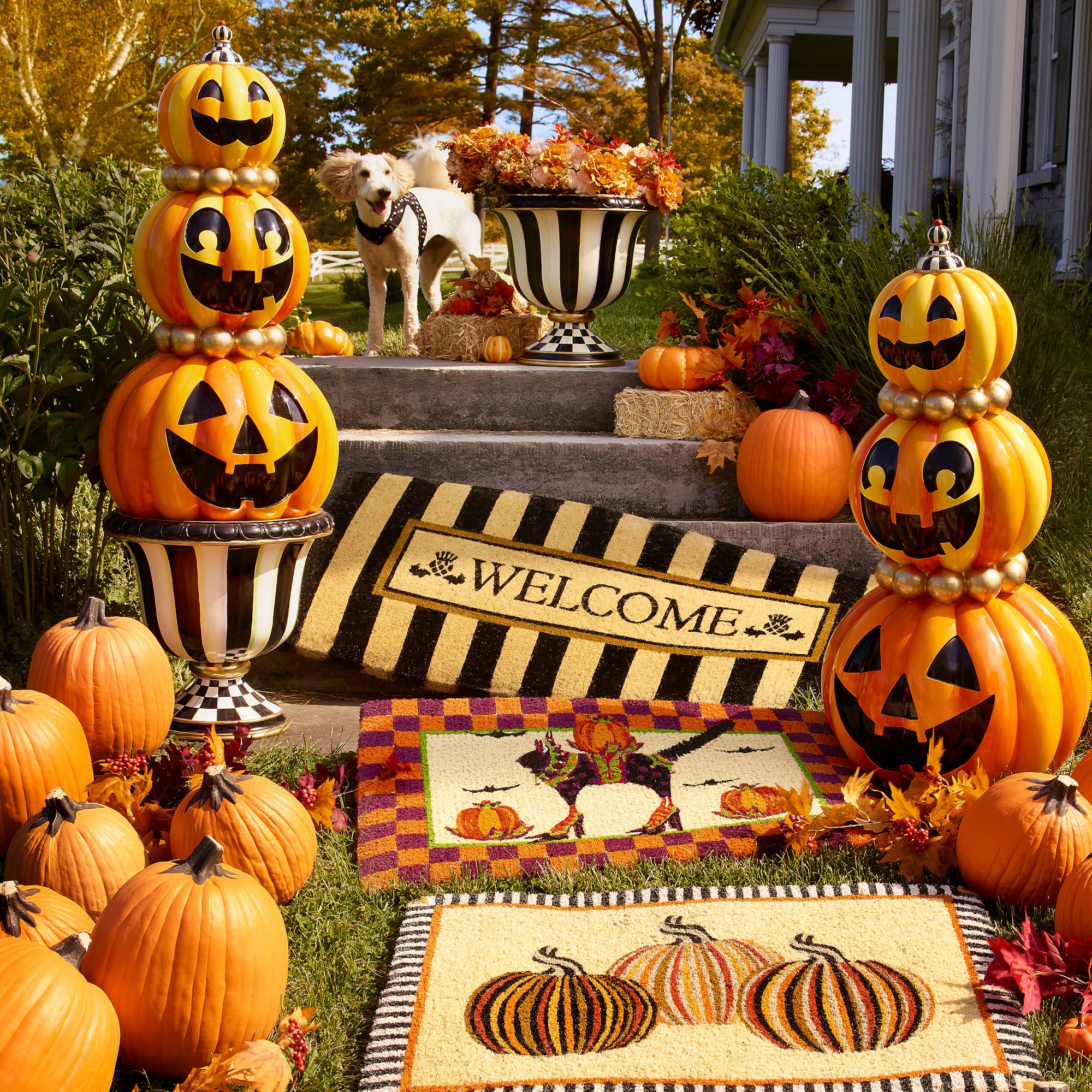 MacKenzie-Childs Welcome Awning Stripe Double Doormat