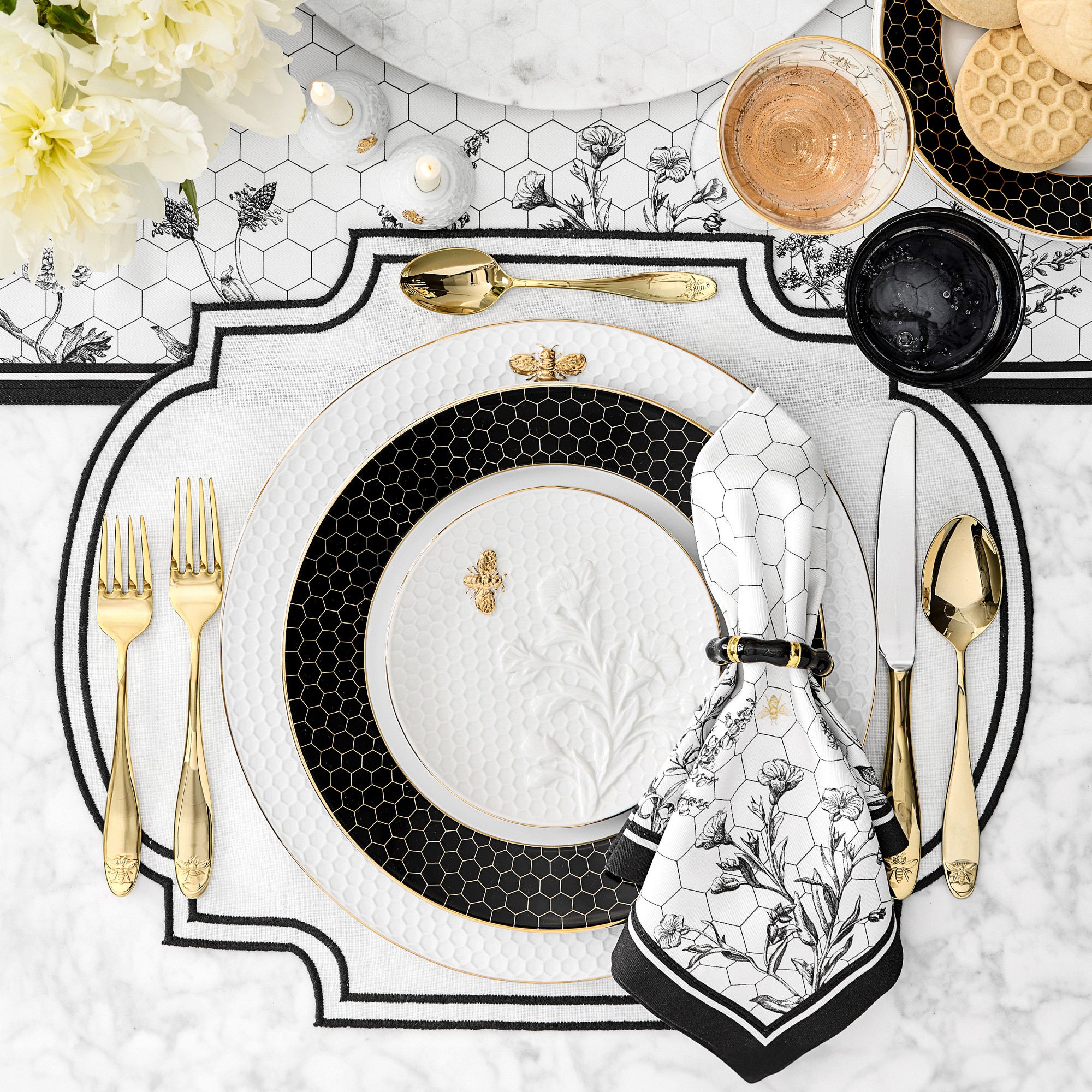 Honeycomb Embossed Appetizer Plates, Set of 4