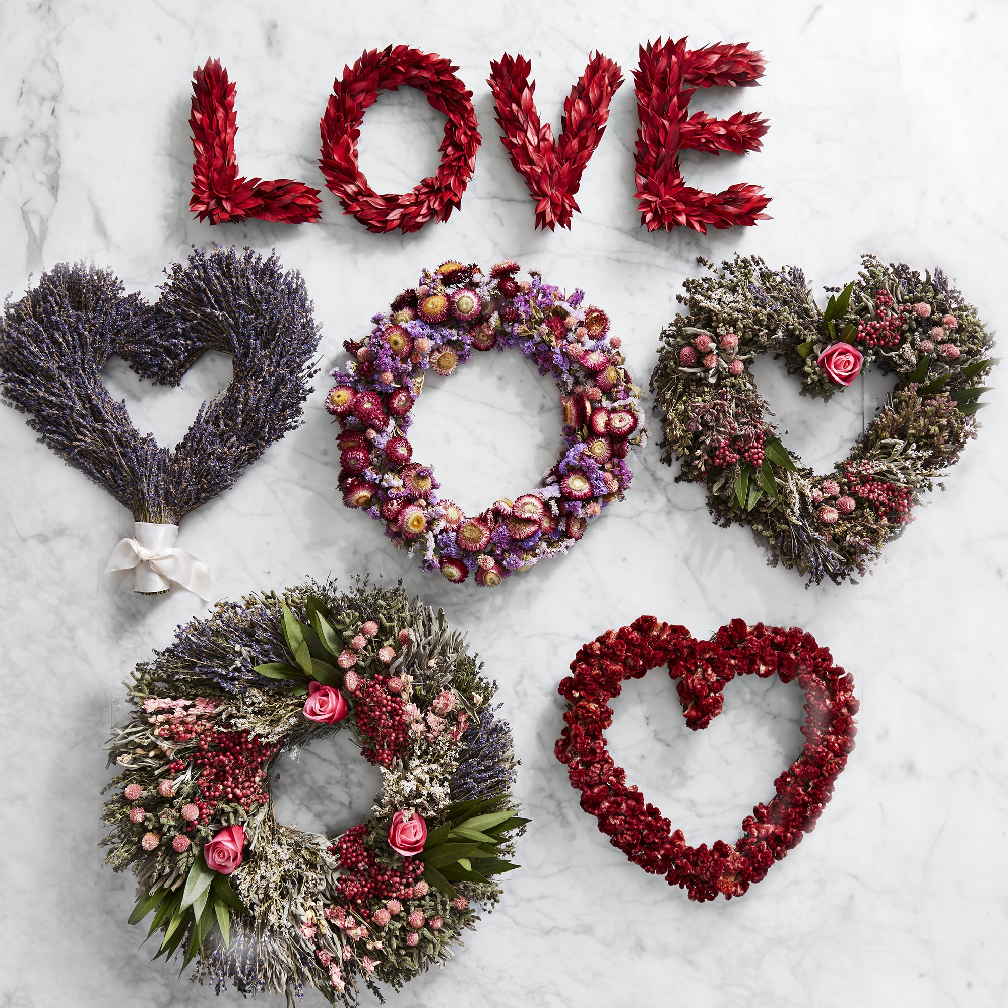 Coxcomb Heart Live Wreath, 14