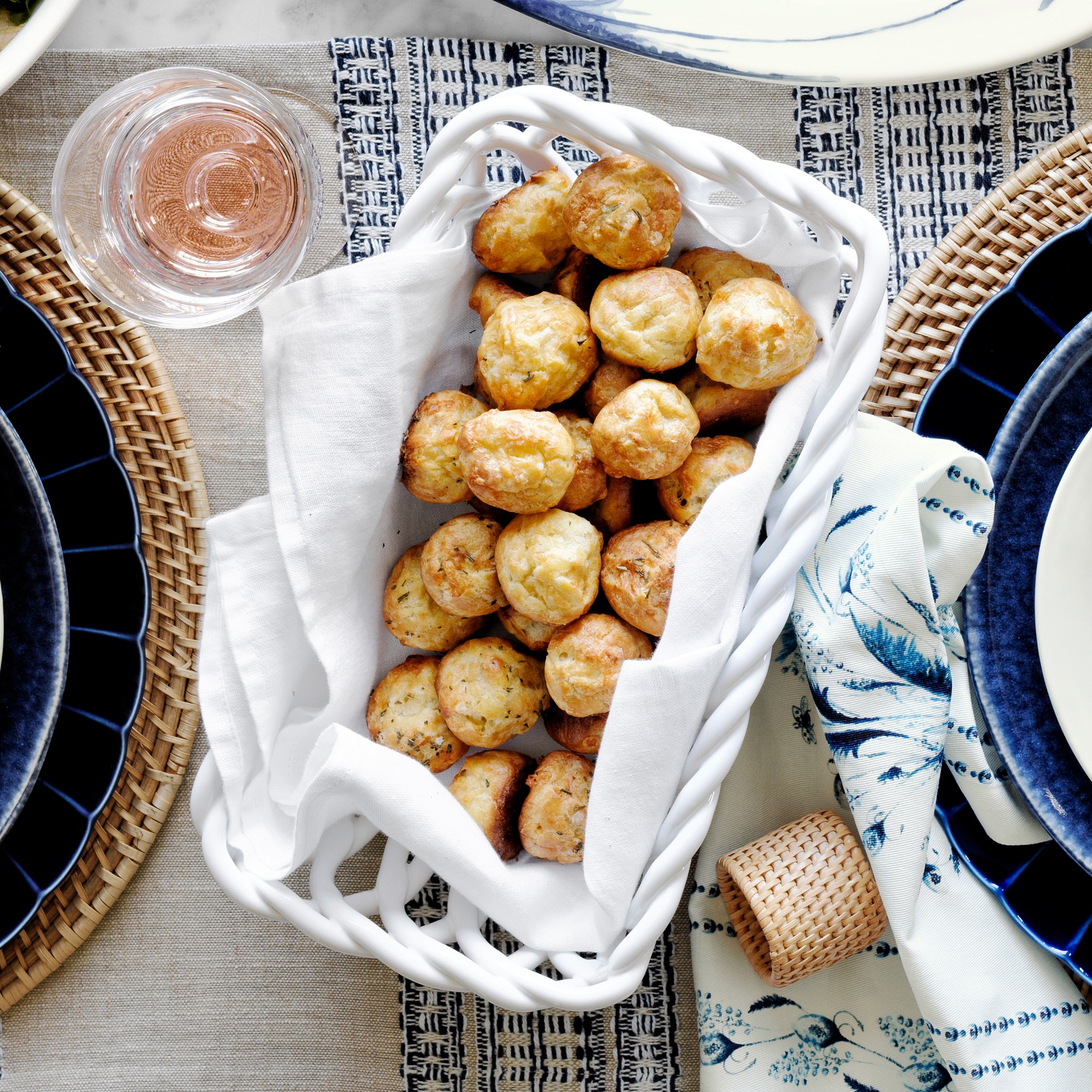 Low Ceramic Woven Bread Basket