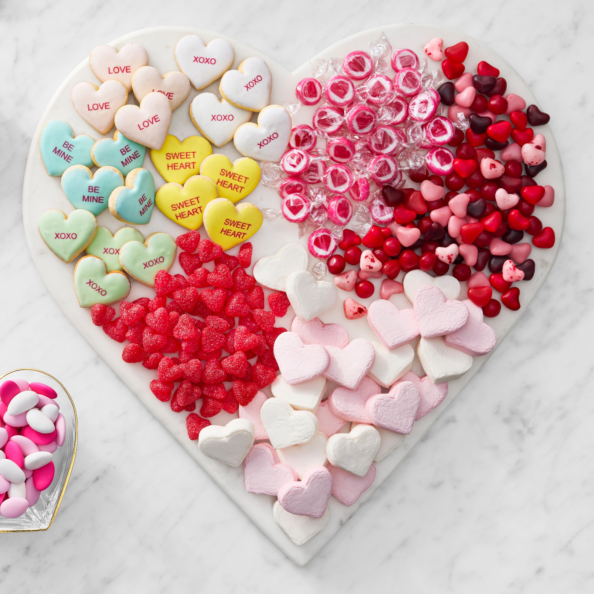 White Marble Heart Cheese Board