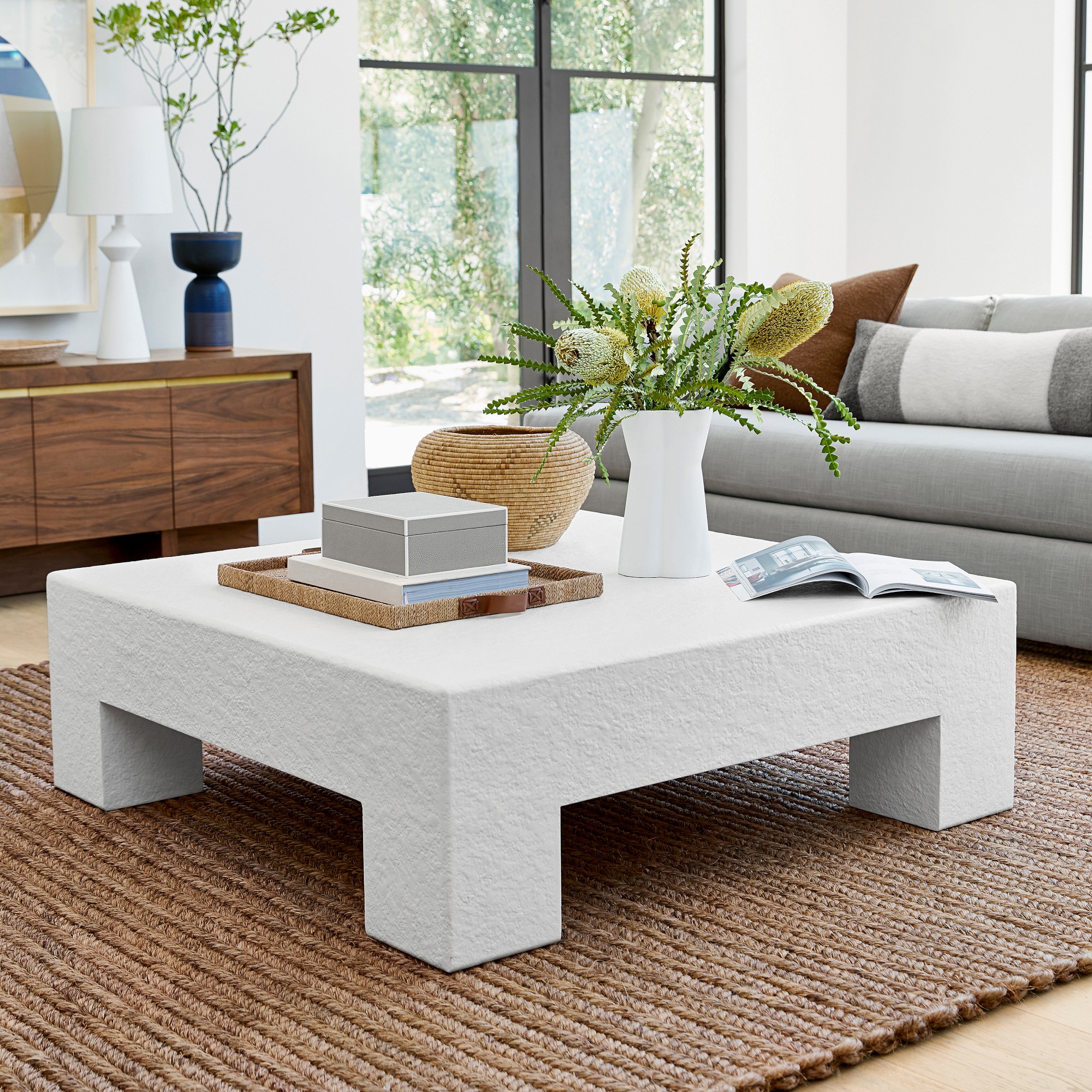Matte White Square Coffee Table (48