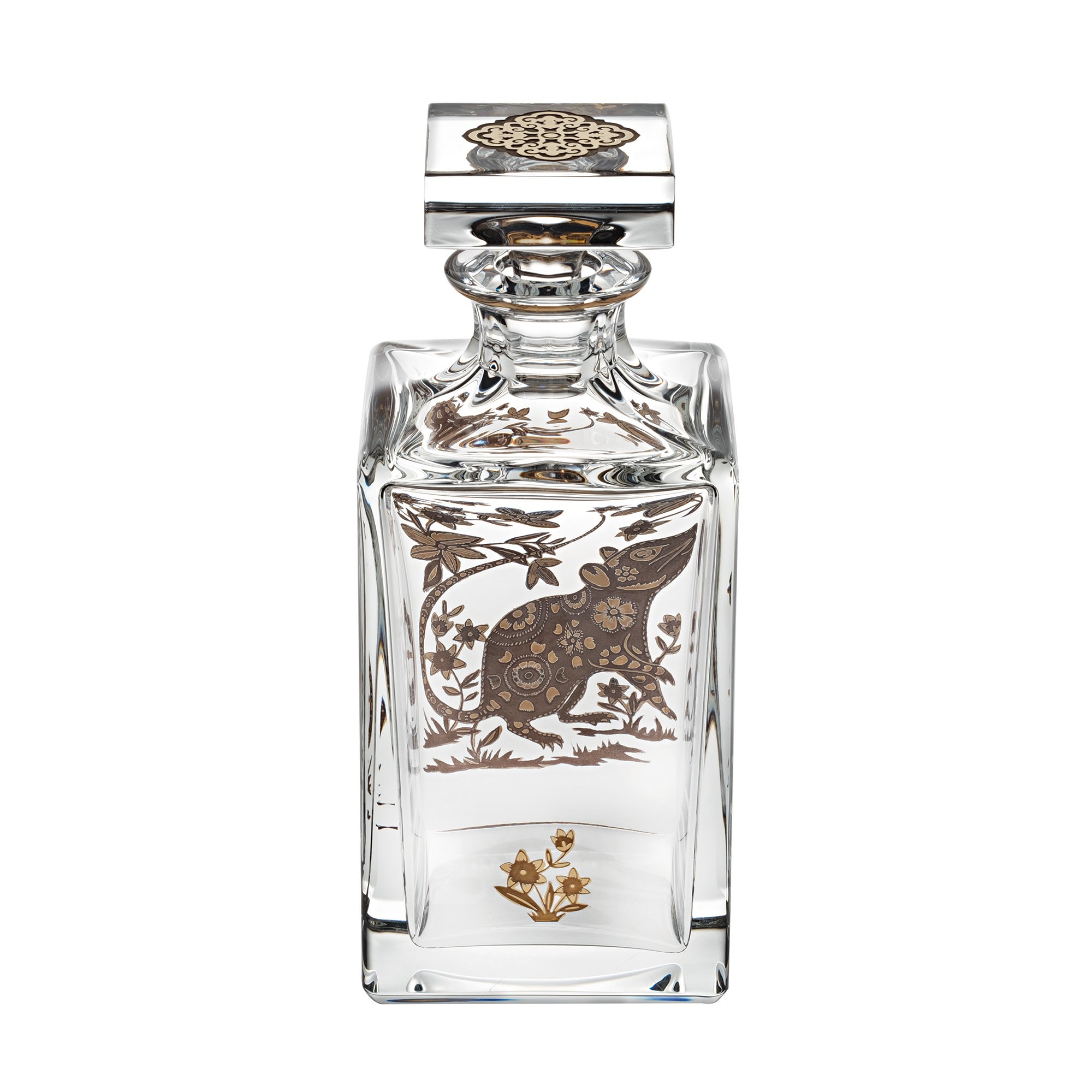 Vista Alegre Golden Crystal Lunar New Year Whiskey Decanters