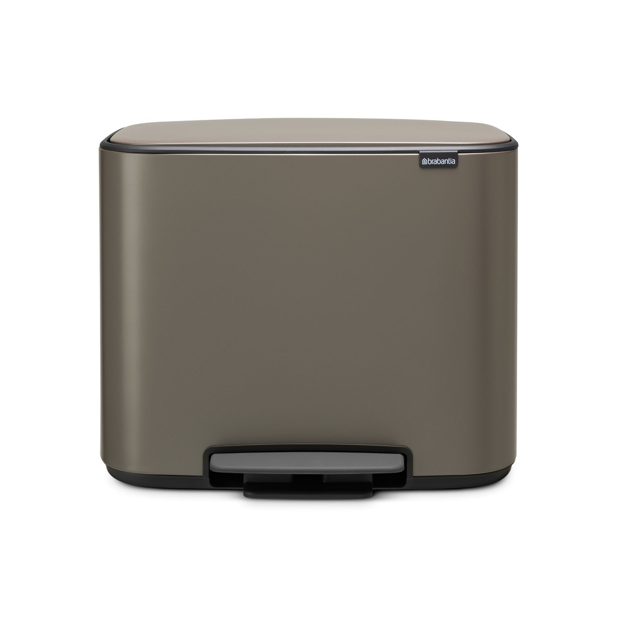 Brabantia Bo Step On Dual Compartment Recycling Trash Can, 3 + 6 Gallon