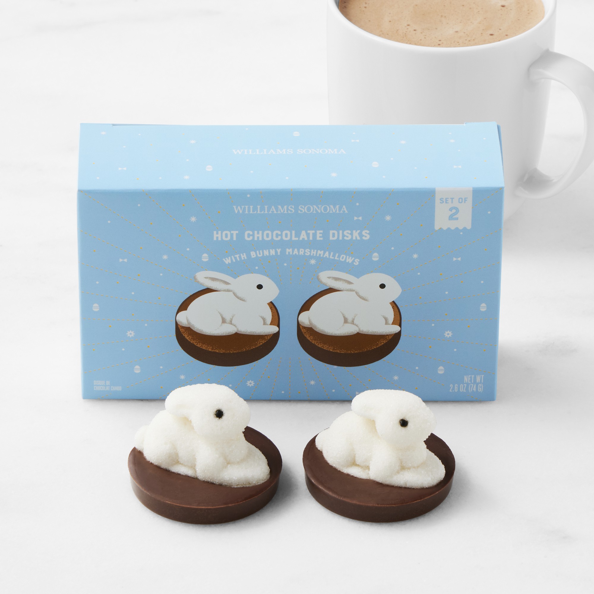 Williams Sonoma Hot Chocolates Disks with Bunny Marshmallow