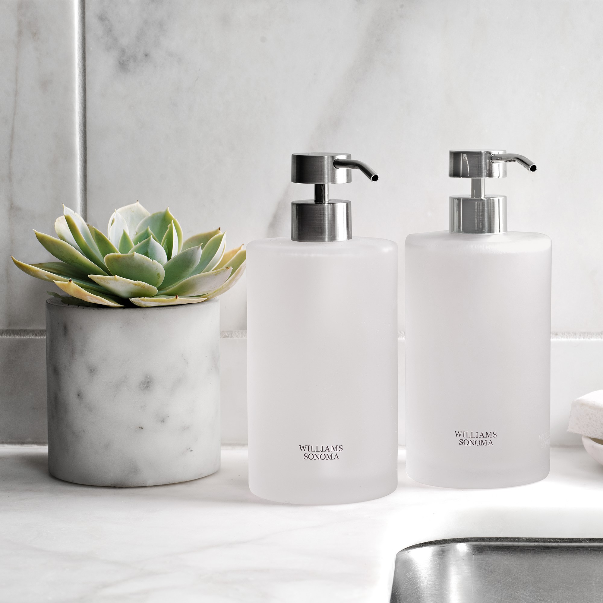 Hold Everything Frosted Glass Soap & Lotion Dispenser, 16oz.