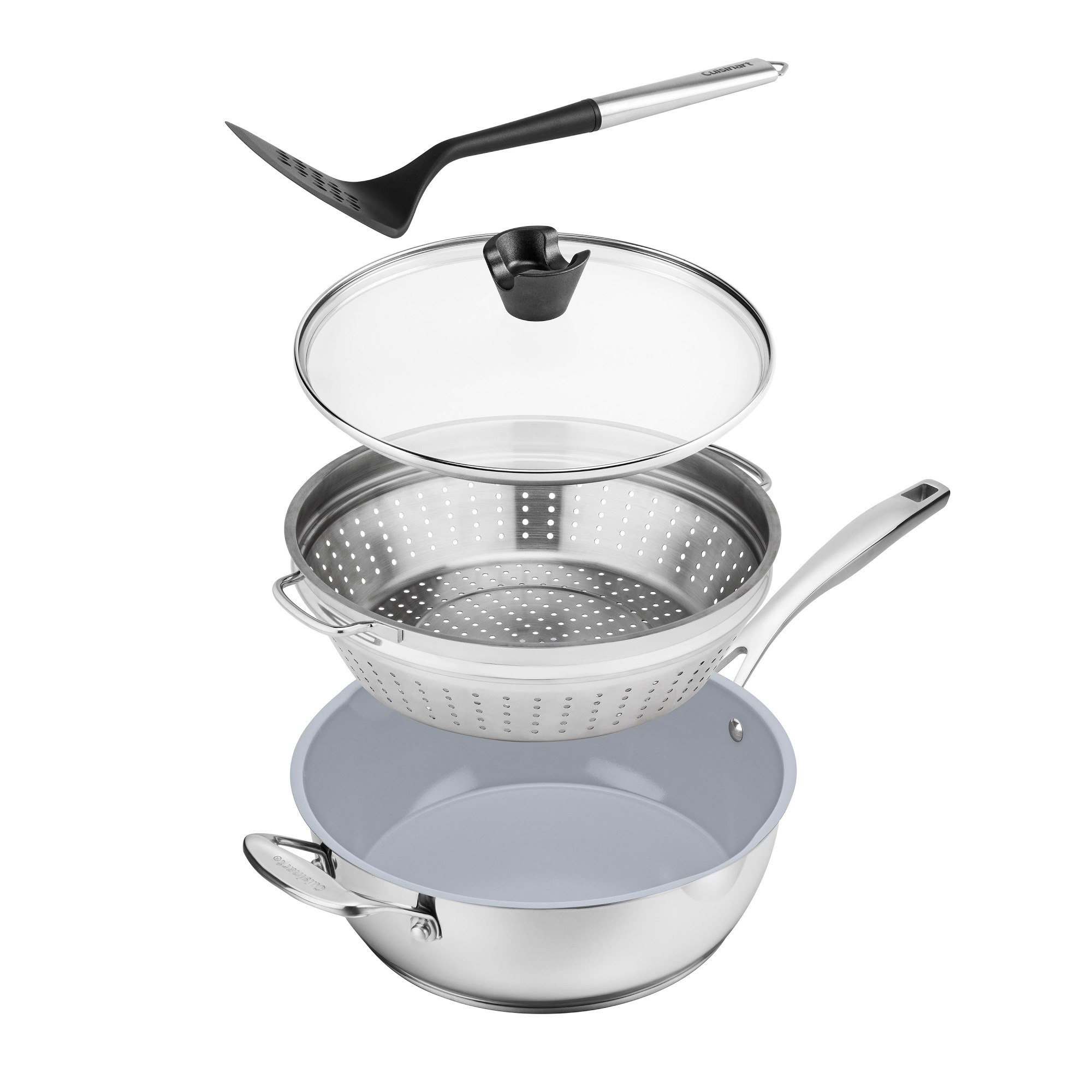 Cusinart Stainless-Steel Ceramic Nonstick Preferred Pan 4-Piece Cookware Set