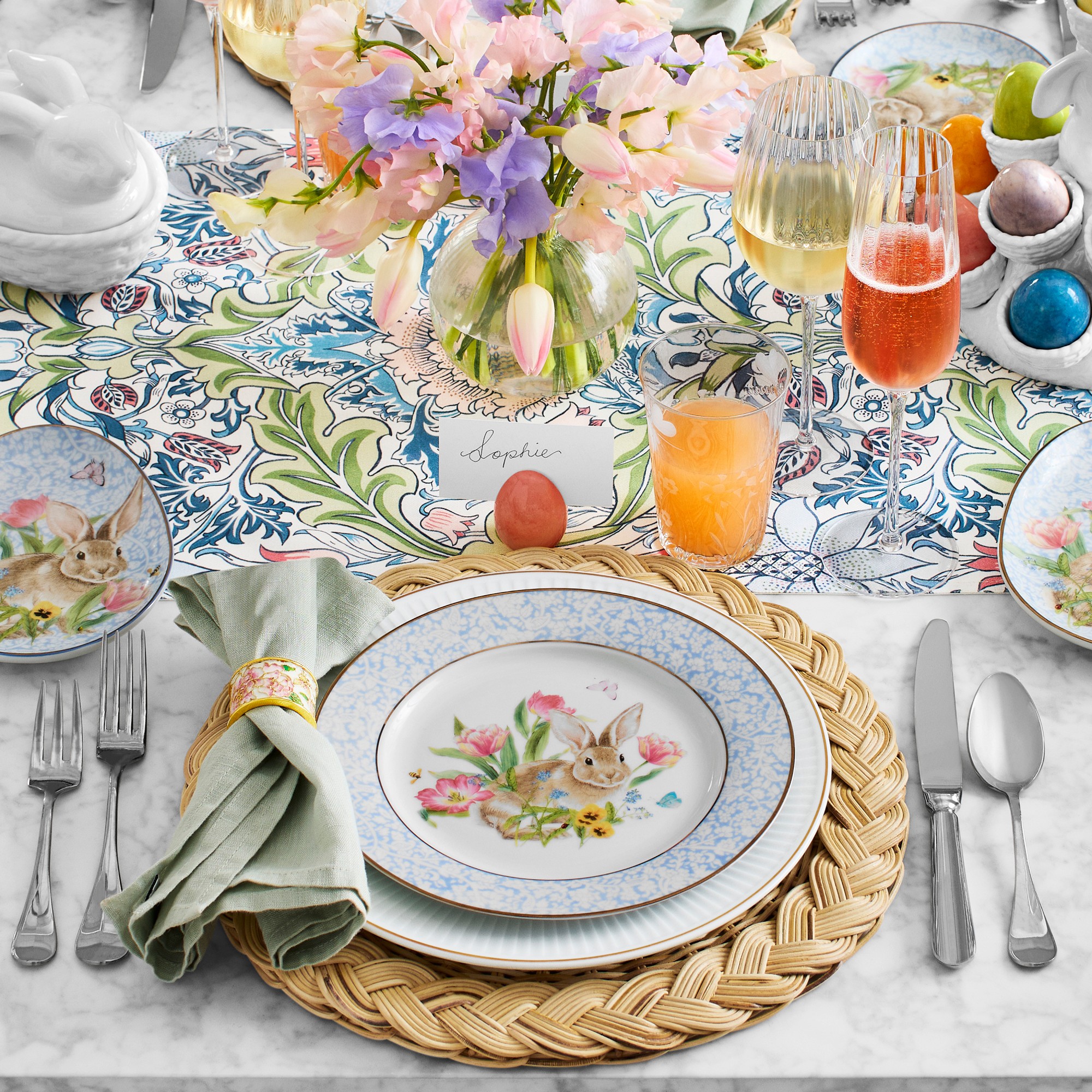 Garden Flowers Appetizer Plates, Set of 4