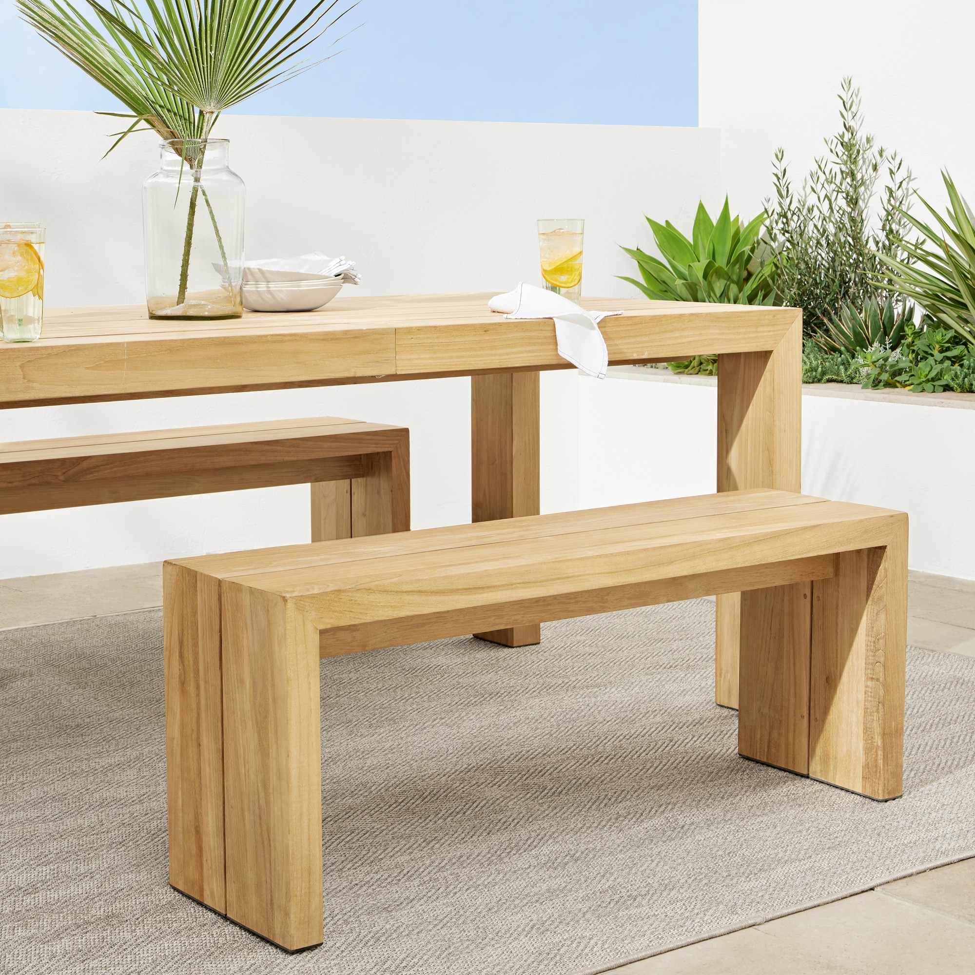 Larnaca Outdoor Teak Dining Bench (46